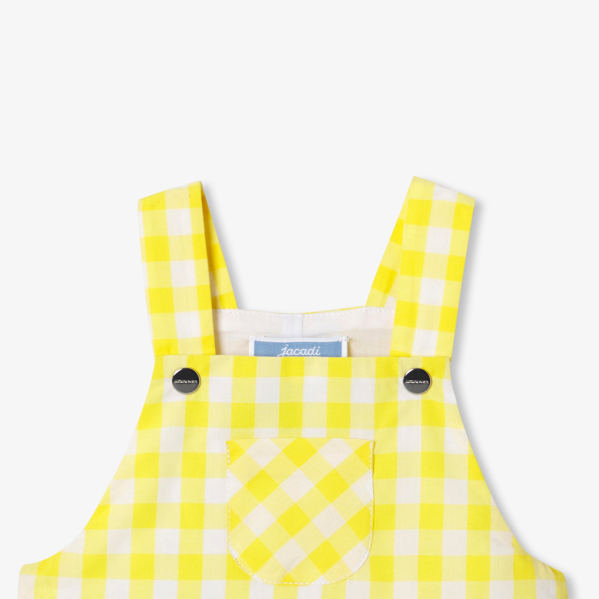 Baby short dungarees in gingham poplin