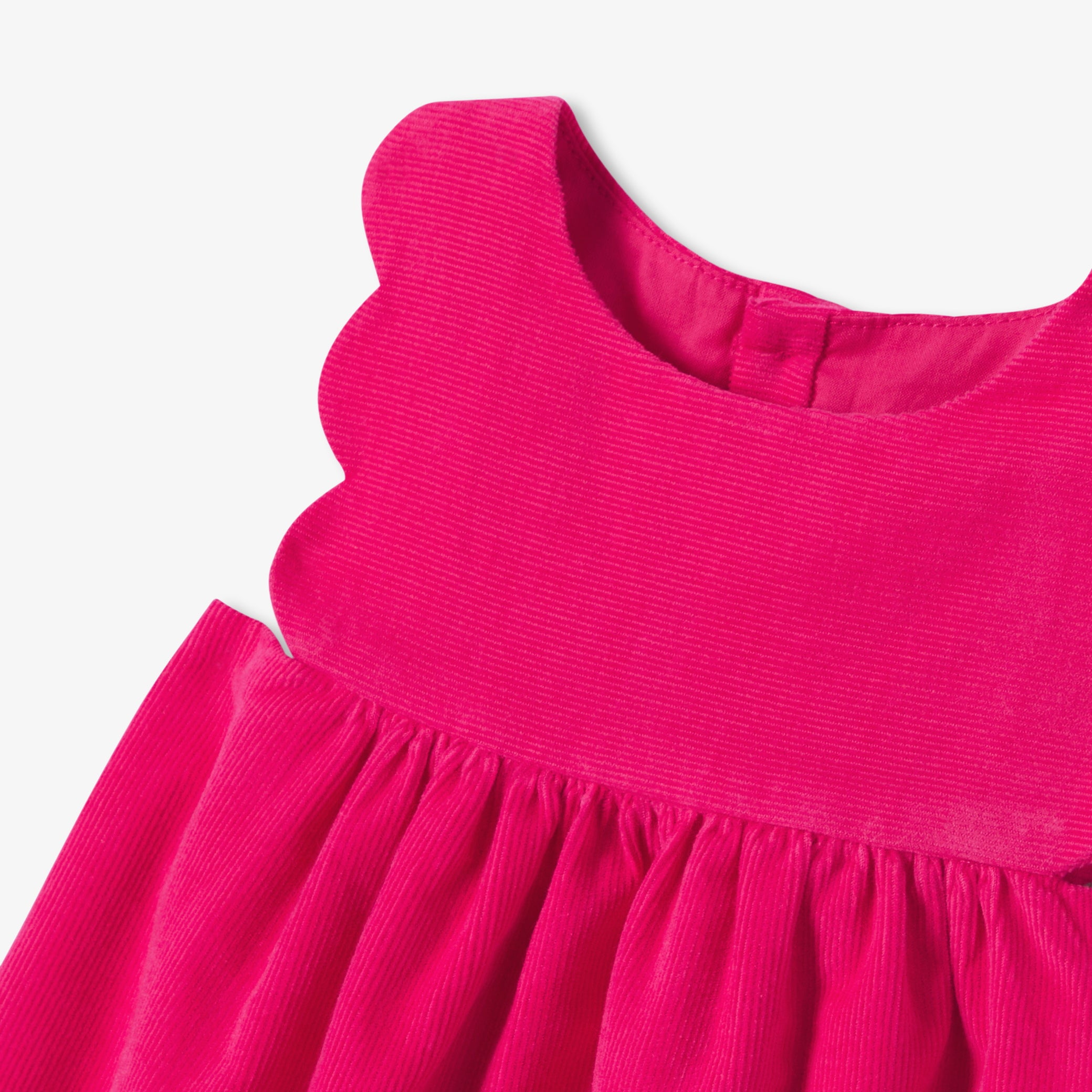 Baby girl pinafore dress in fine-ribbed corduroy