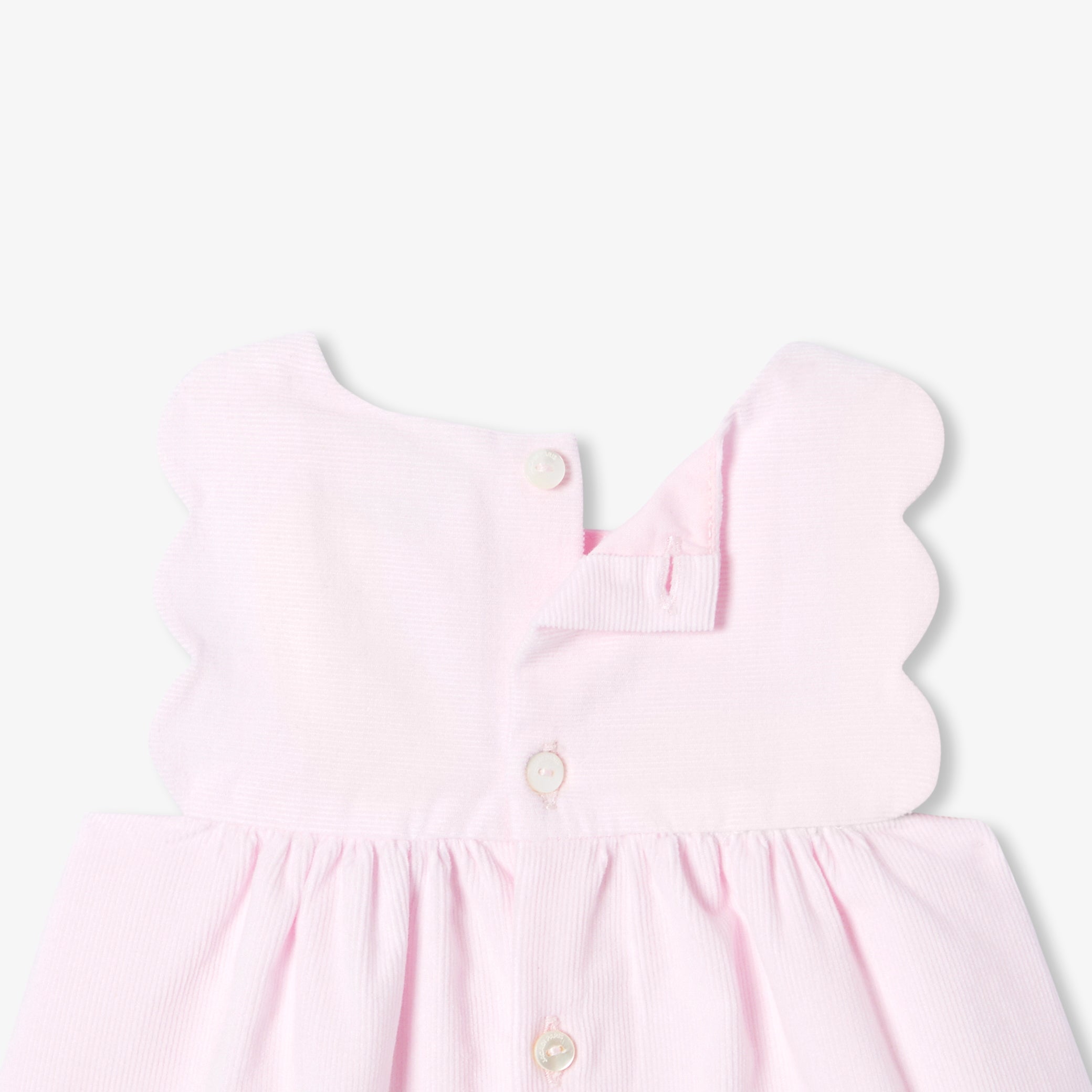 Baby girl pinafore dress in fine-ribbed corduroy