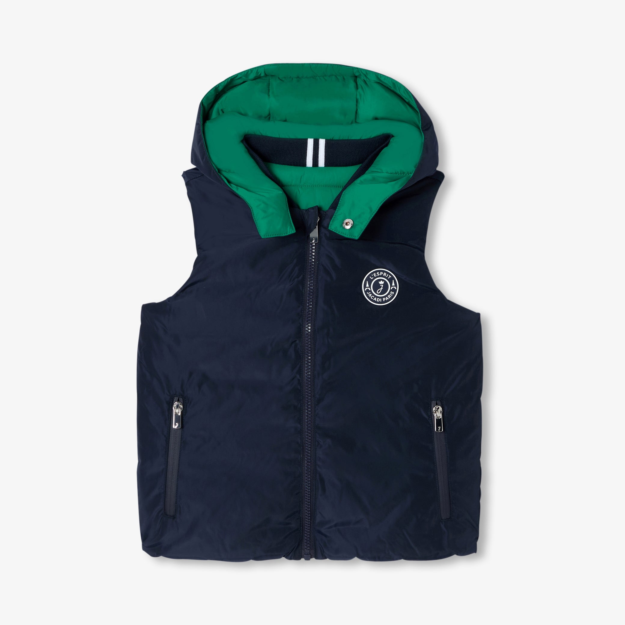 Boy reversible sleeveless padded jacket