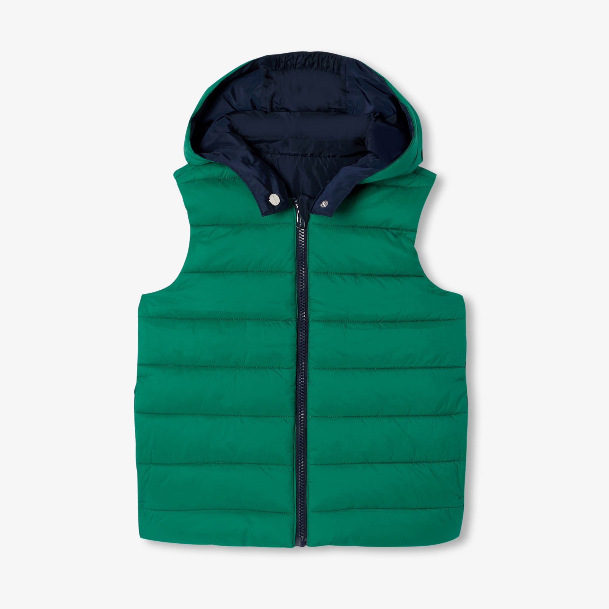 Boy reversible sleeveless padded jacket