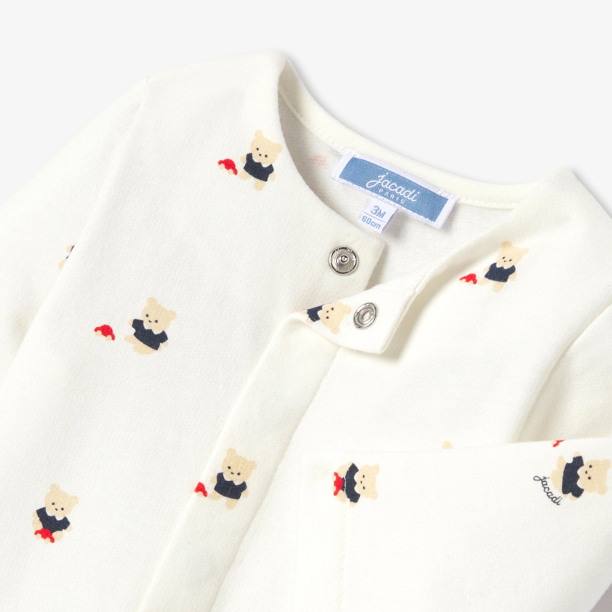 Baby brushed fleece pajamas with bear motif
