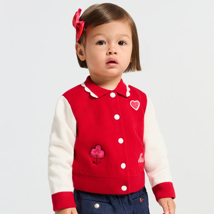 Baby girl knit Varsity jacket