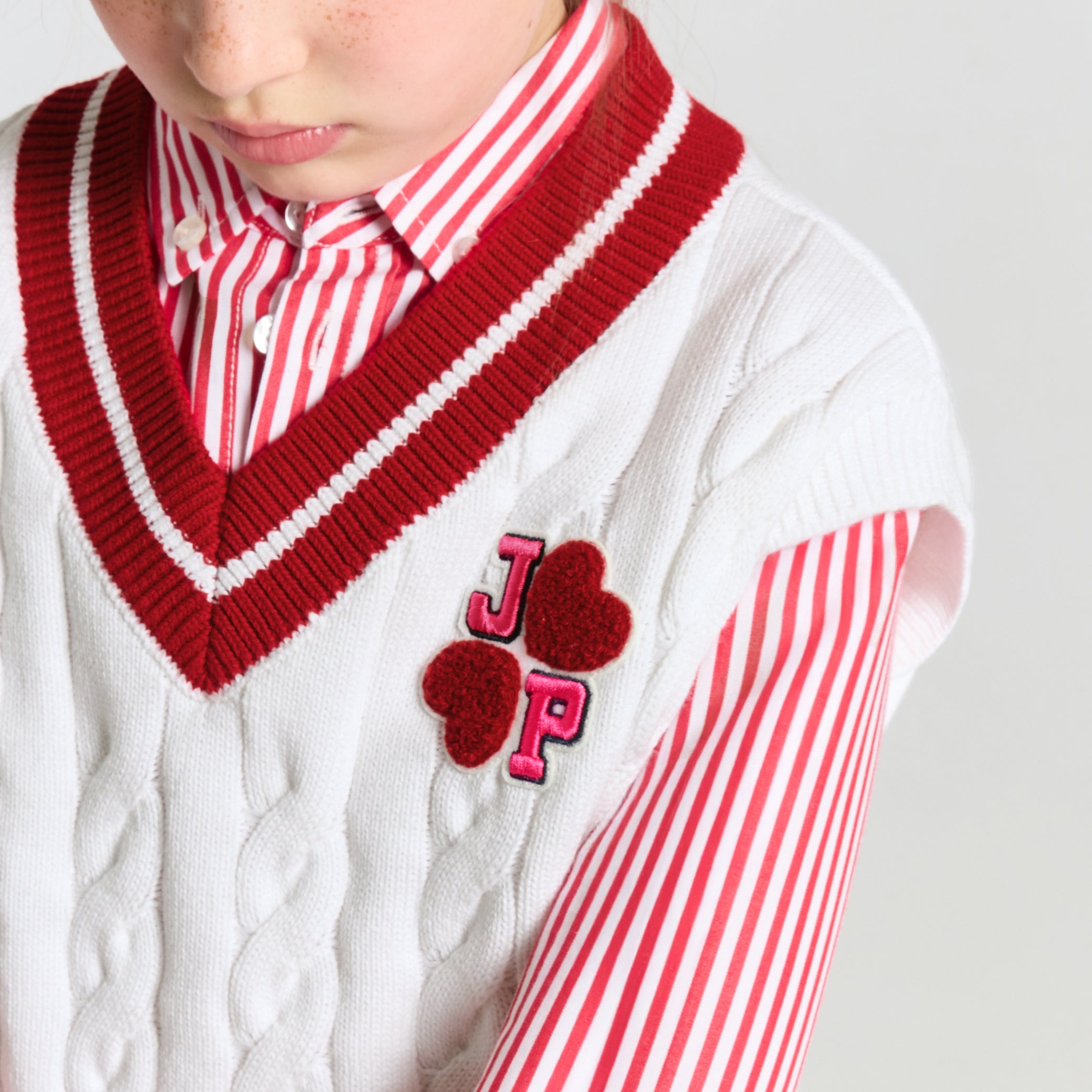 Girl sleeveless cotton jumper