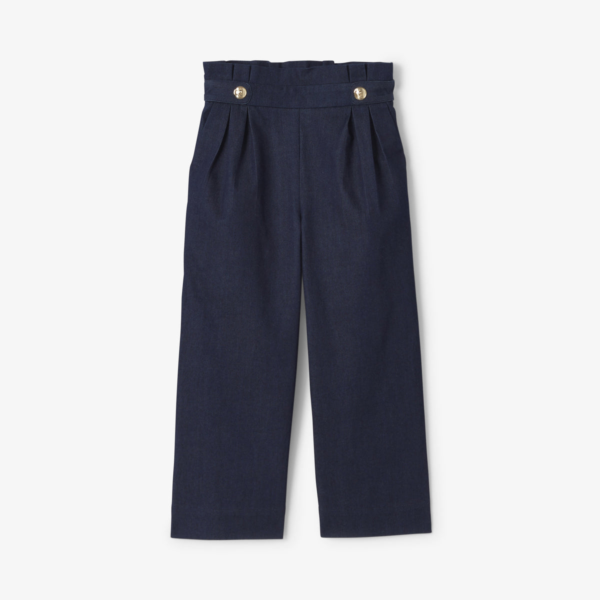 Girl wide-leg jeans in raw denim