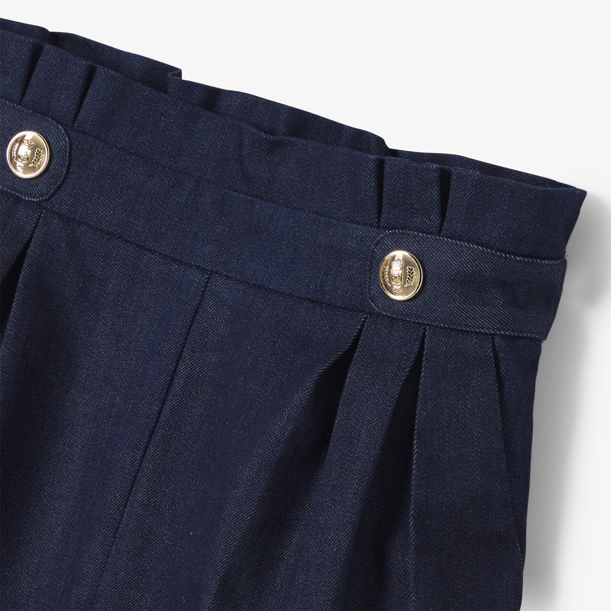 Girl wide-leg jeans in raw denim