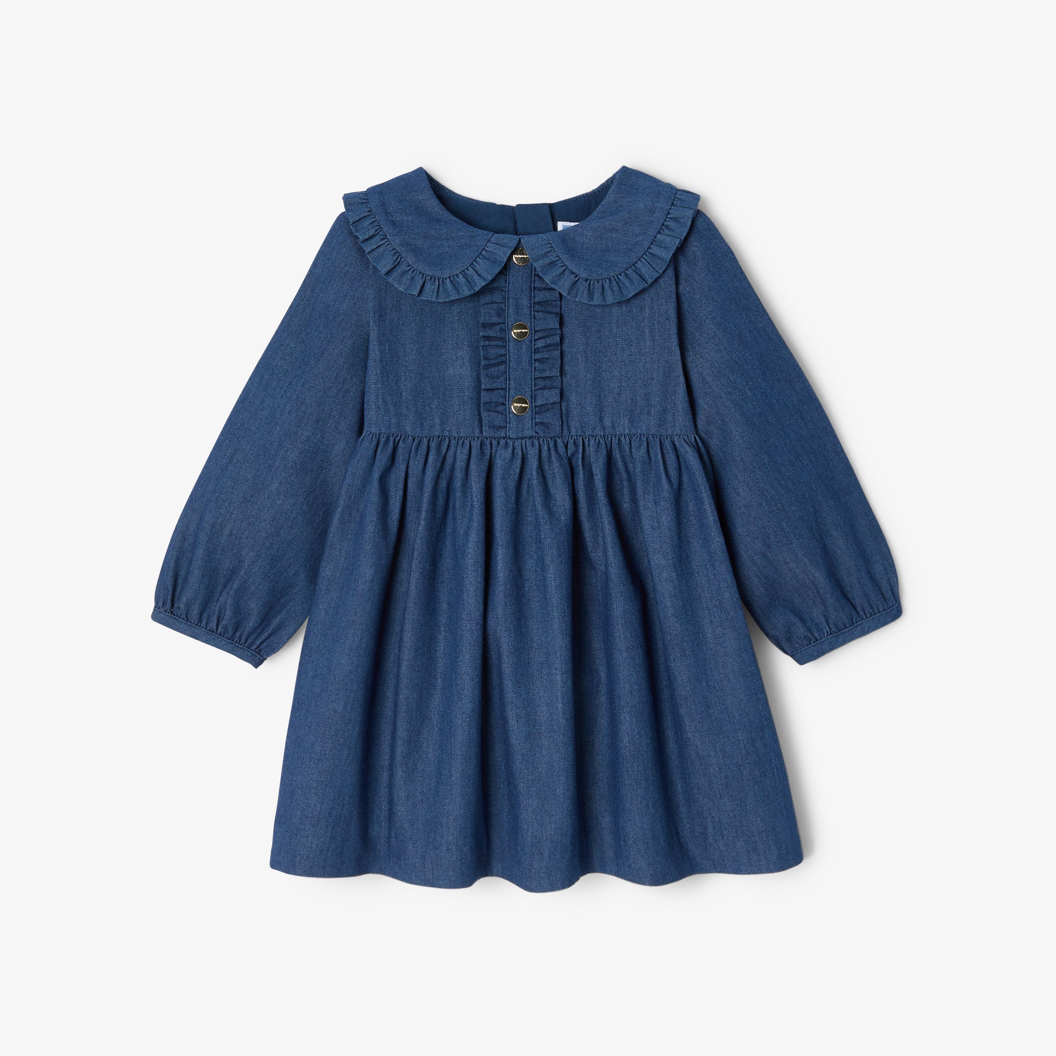 Baby girl dress in lightweight denim