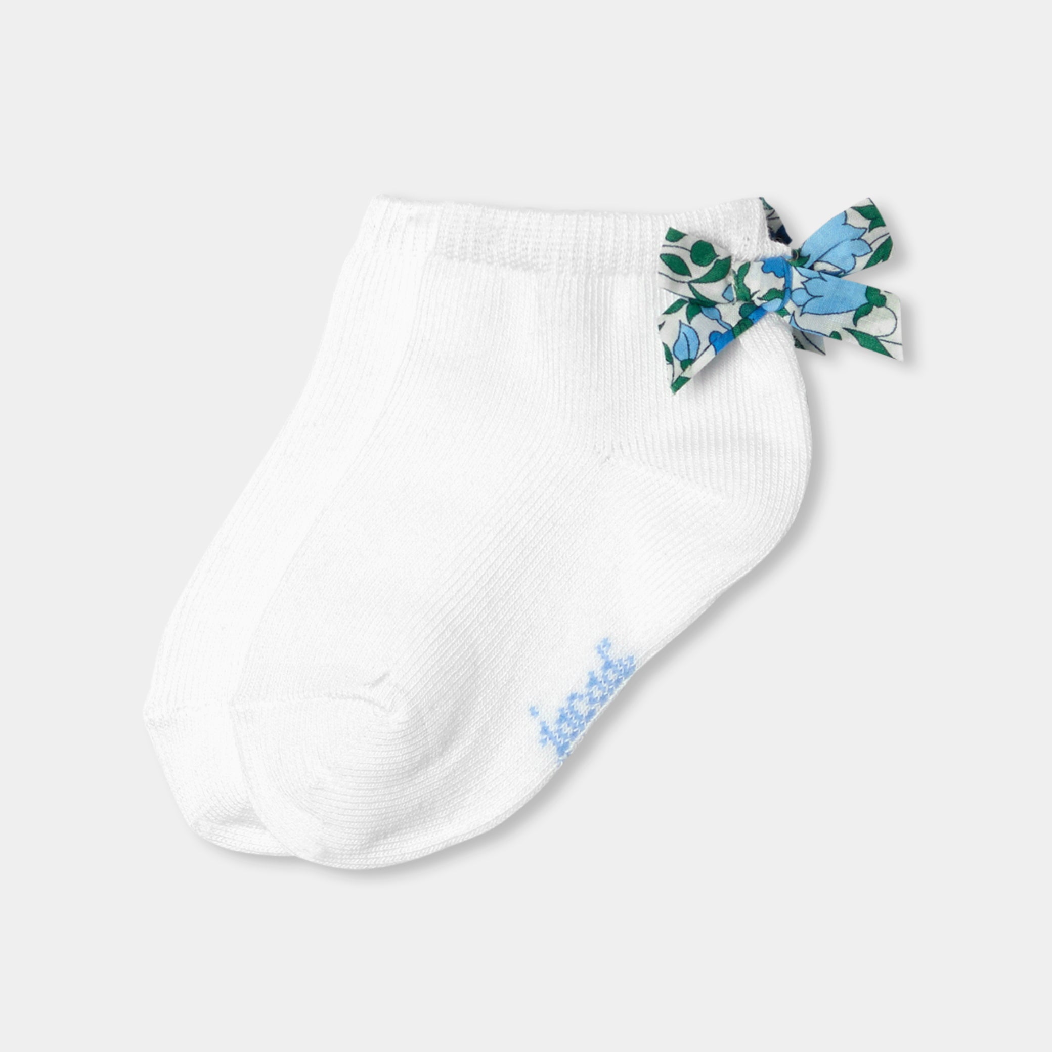 Baby girl socks with Liberty fabric bow