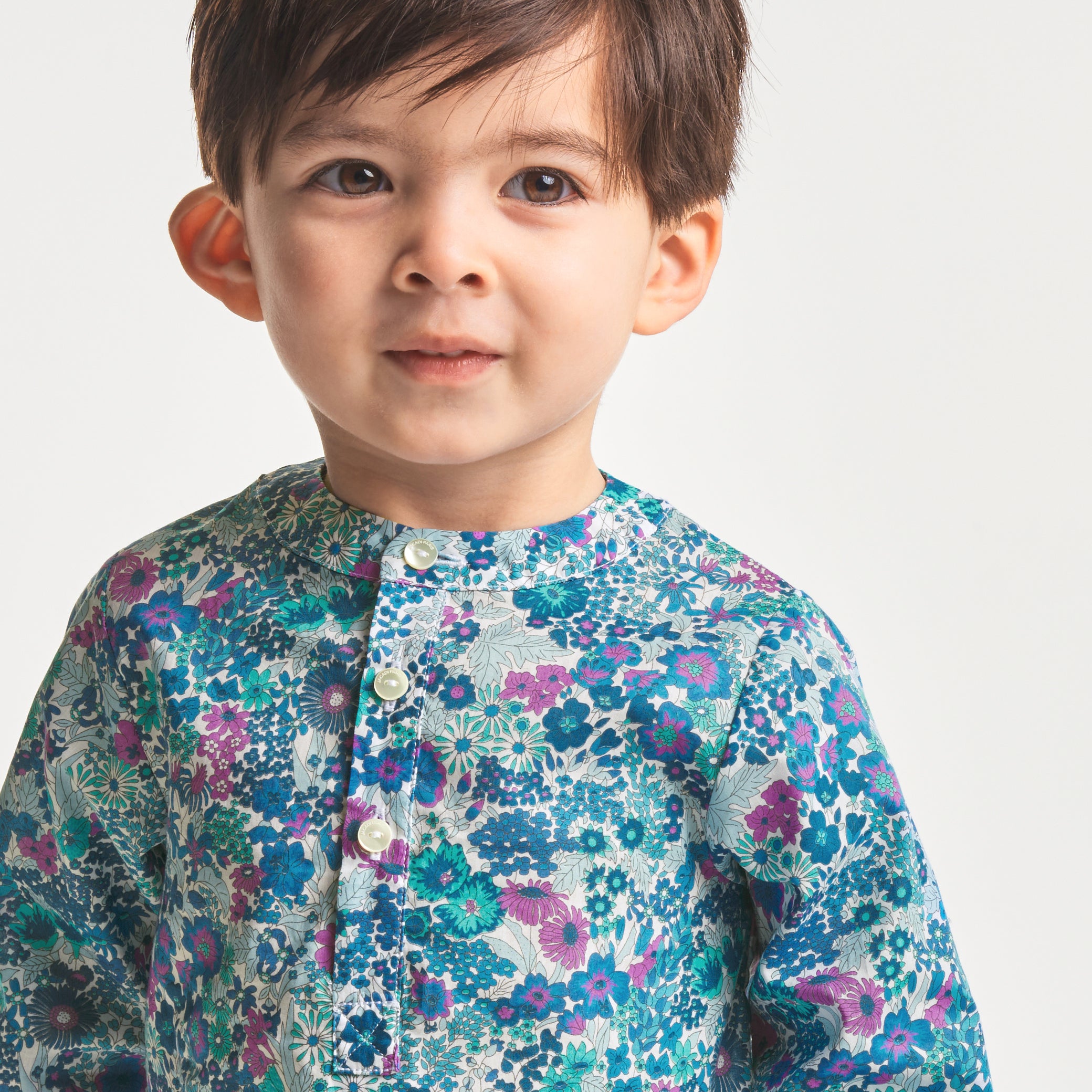 Toddler boy shirt in Liberty fabric
