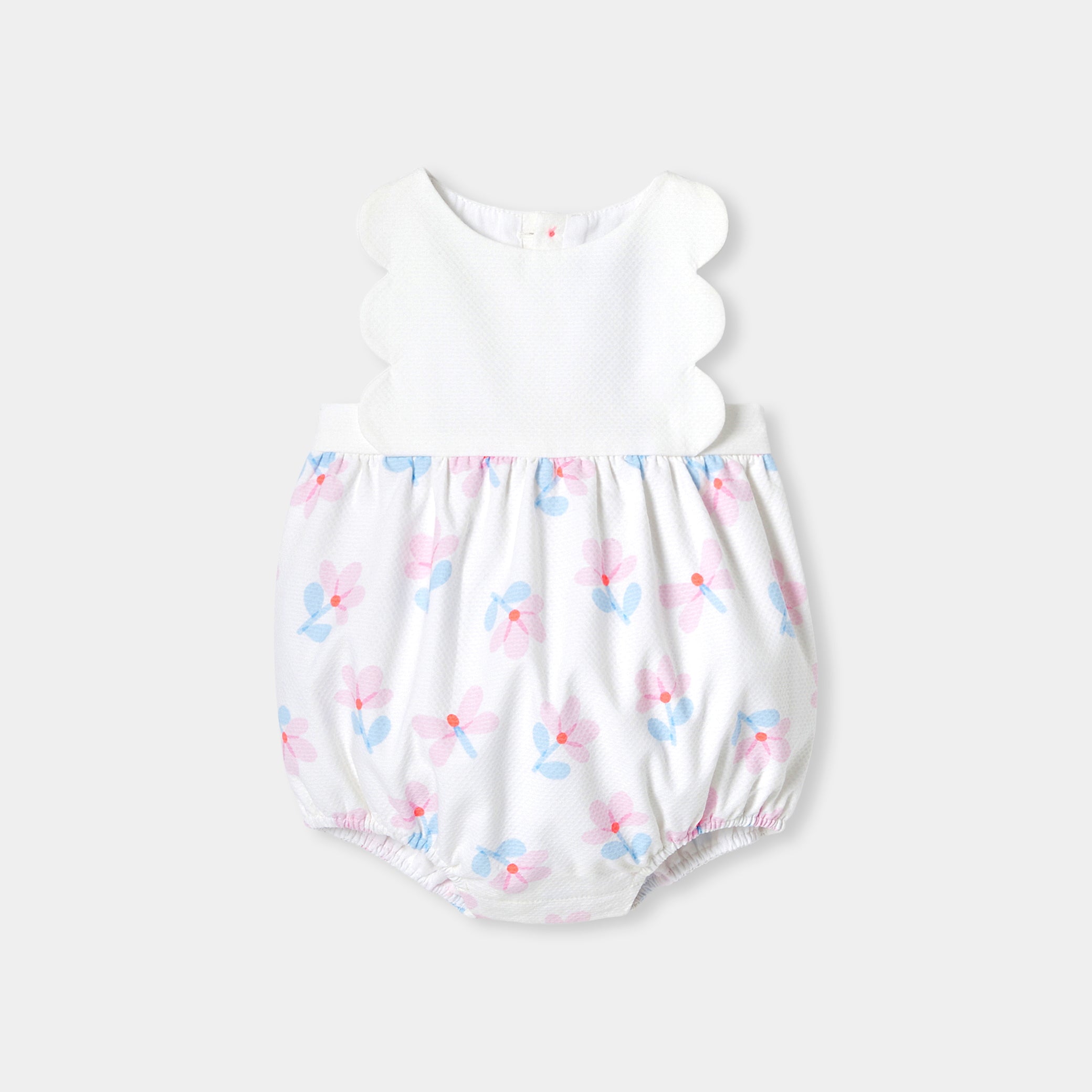 Baby girl romper in cotton pique