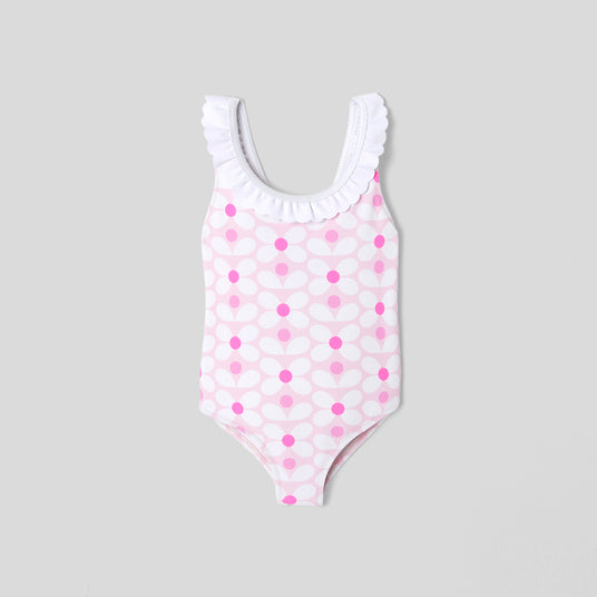 Toddler girl flower pattern swimsuit