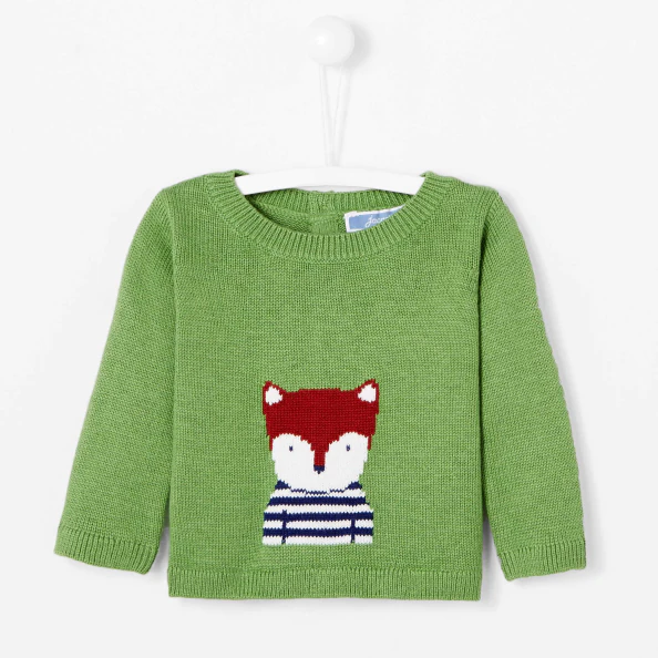 Baby boy sweater with fox pattern