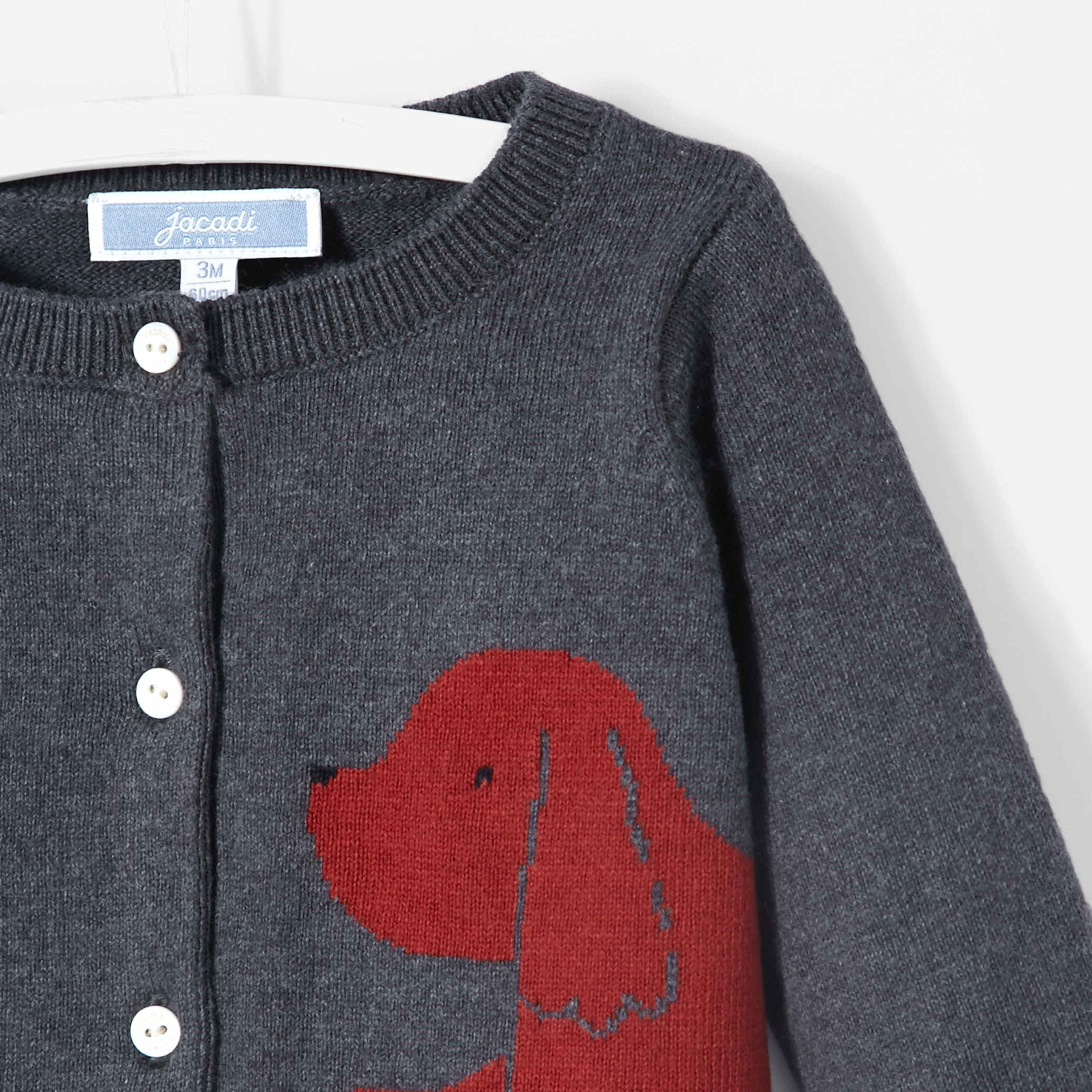 Baby boy cardigan with dog pattern