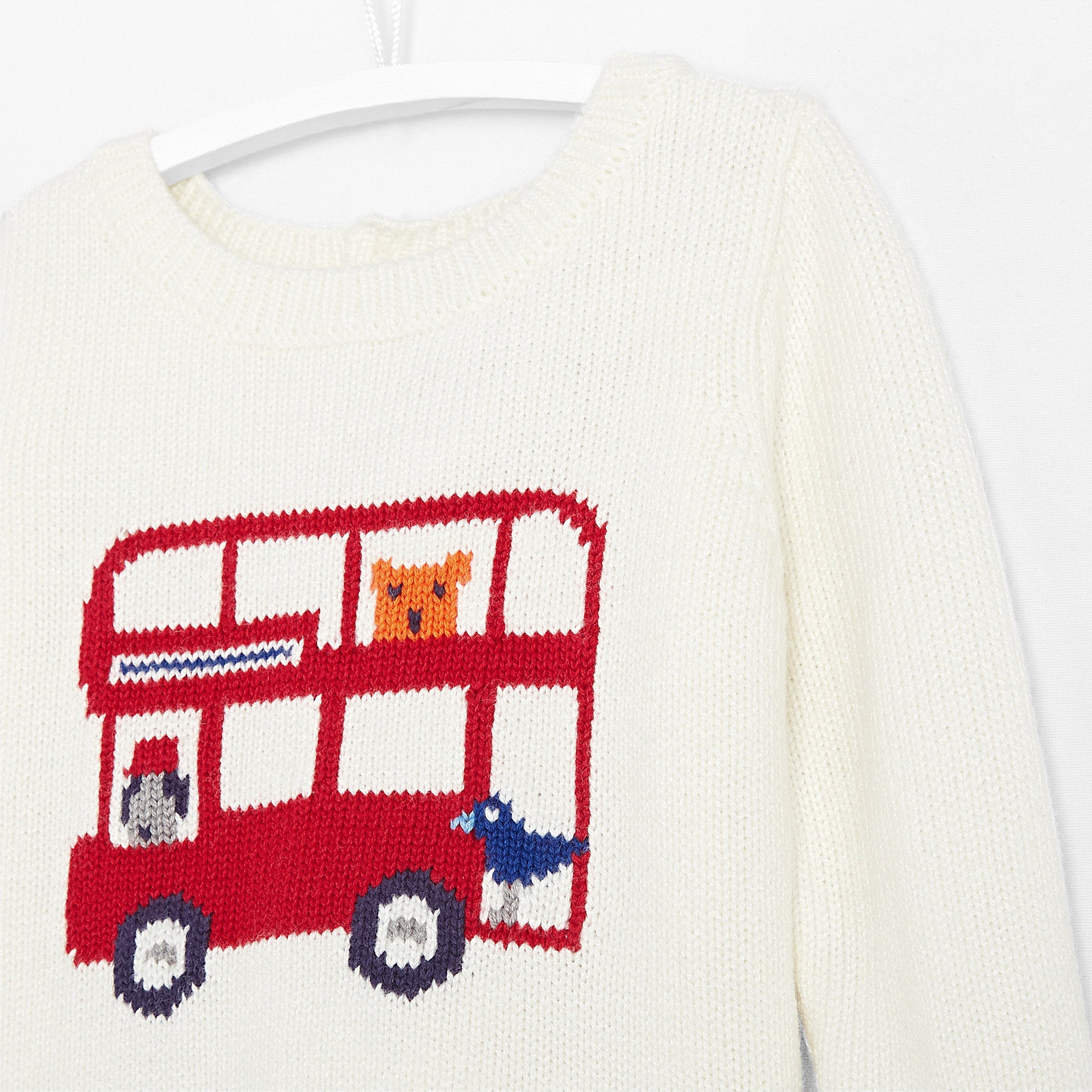 Baby boy intarsia bus sweater