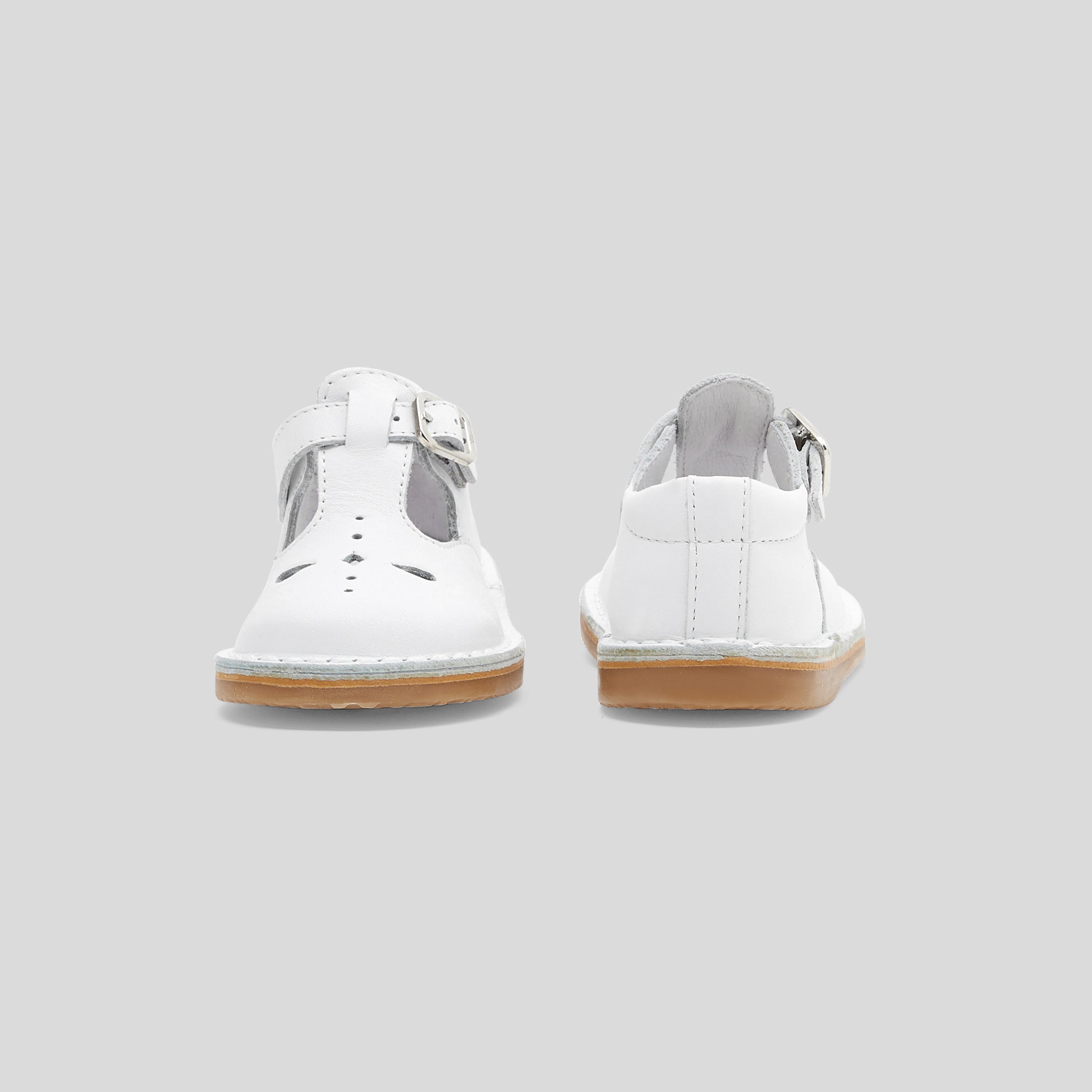 Smooth leather mixed baby slingbacks