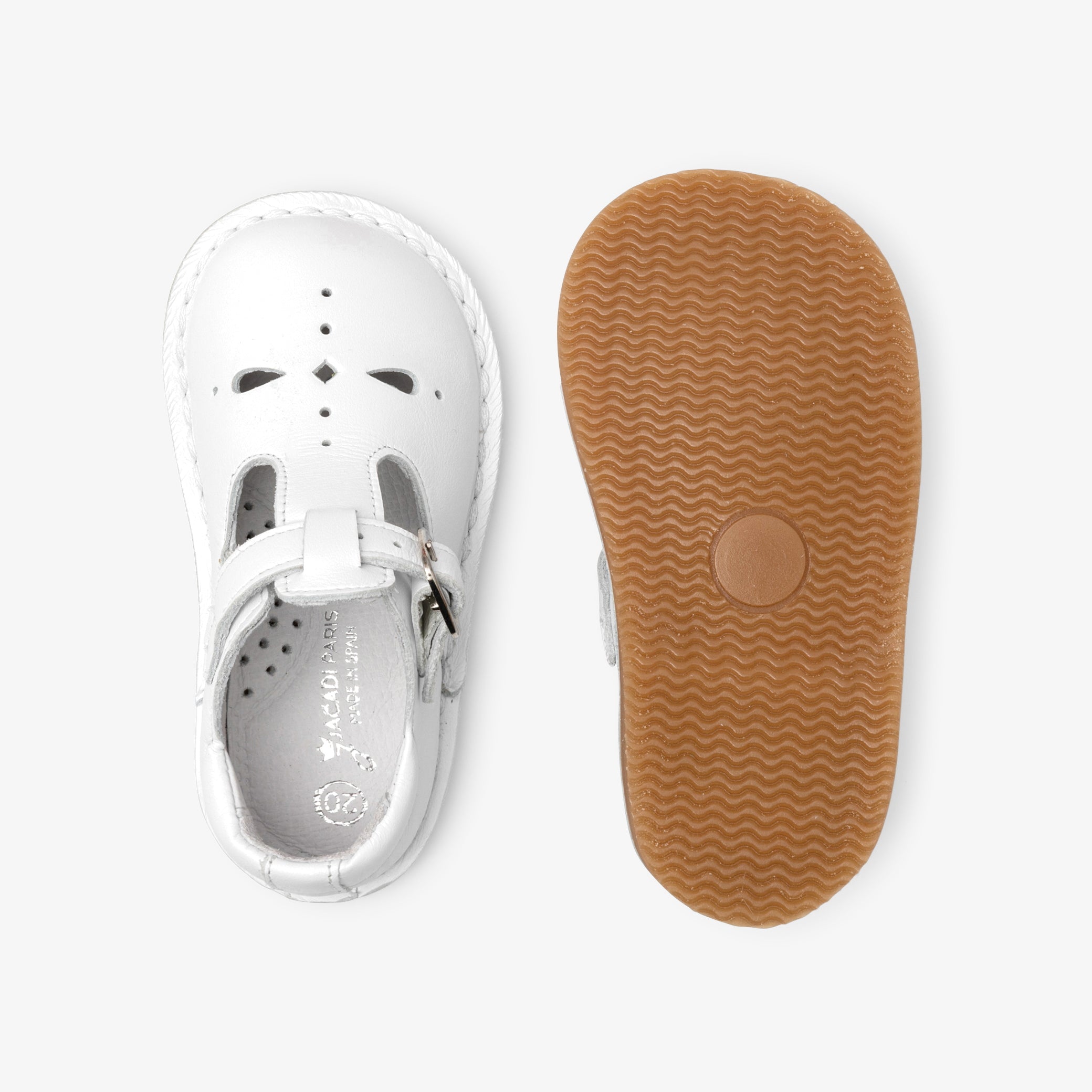 Smooth leather mixed baby slingbacks