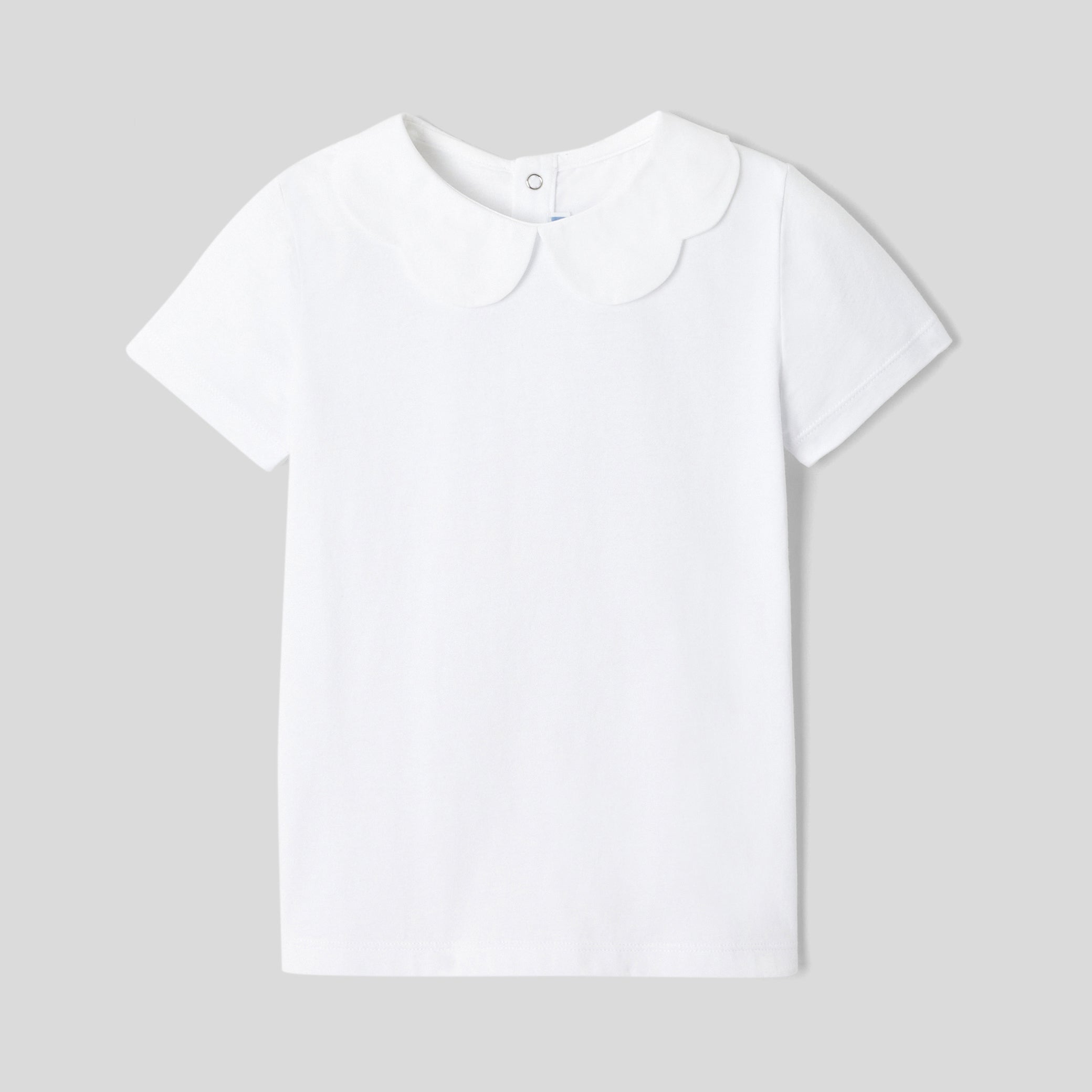 Girl t-shirt with scalloped collar