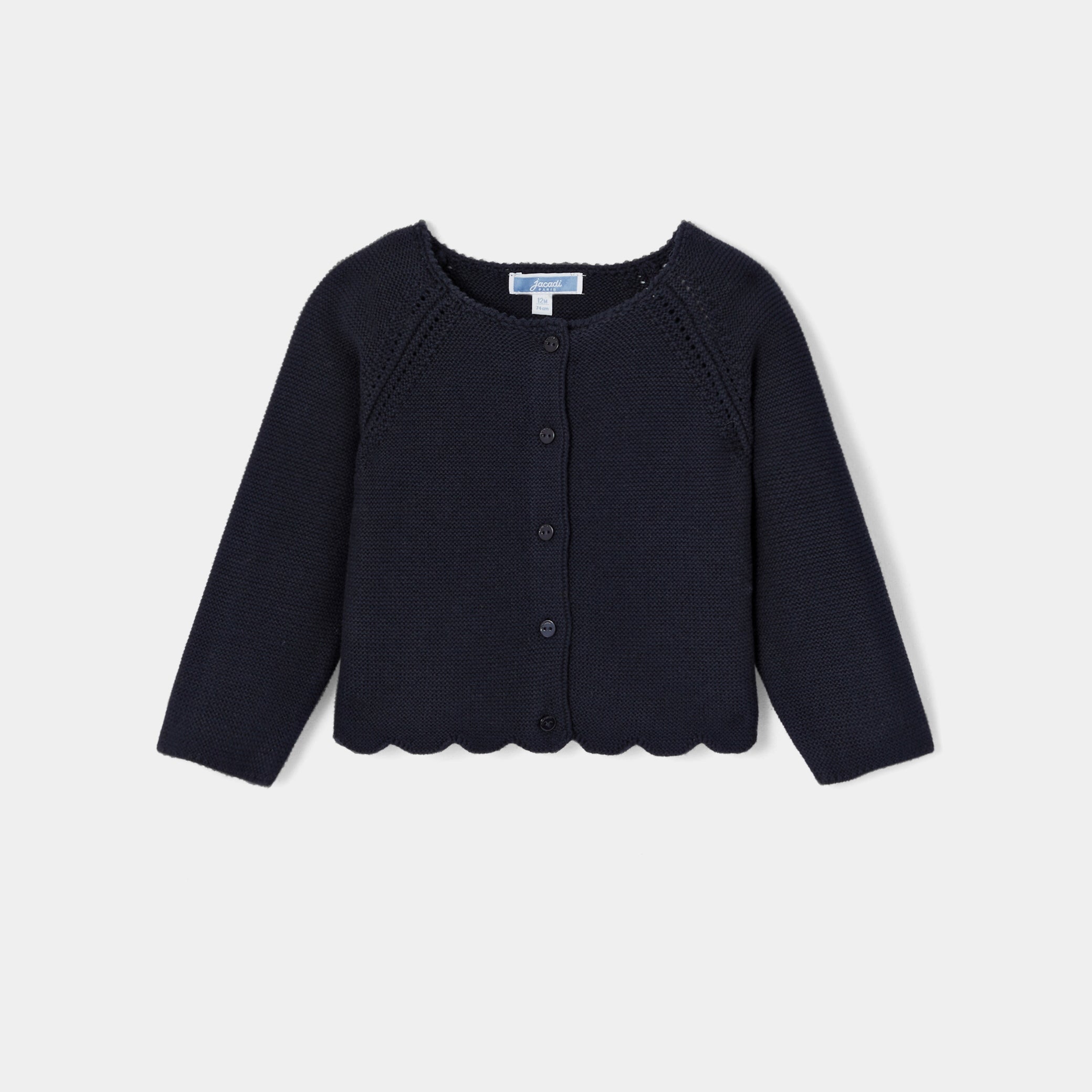 Toddler girl cardigan in garter stitch knit