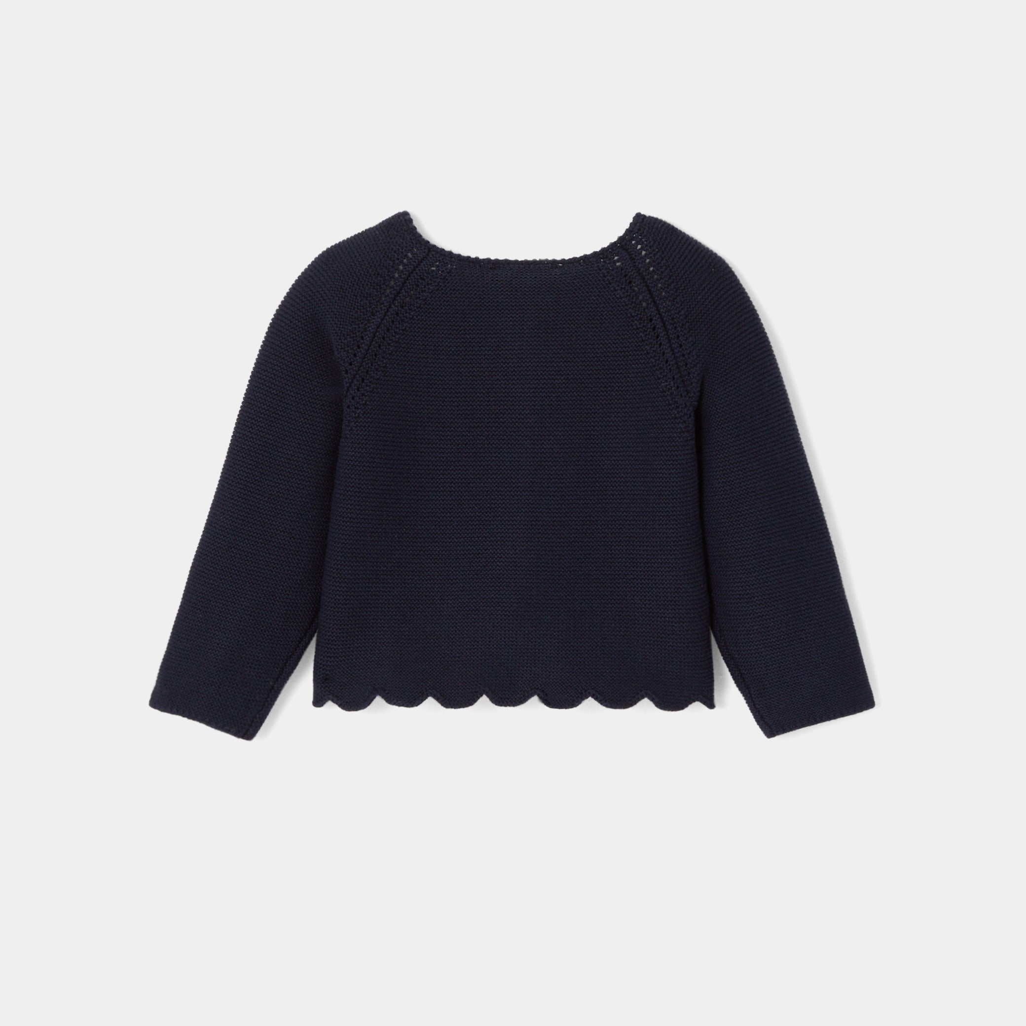Toddler girl cardigan in garter stitch knit