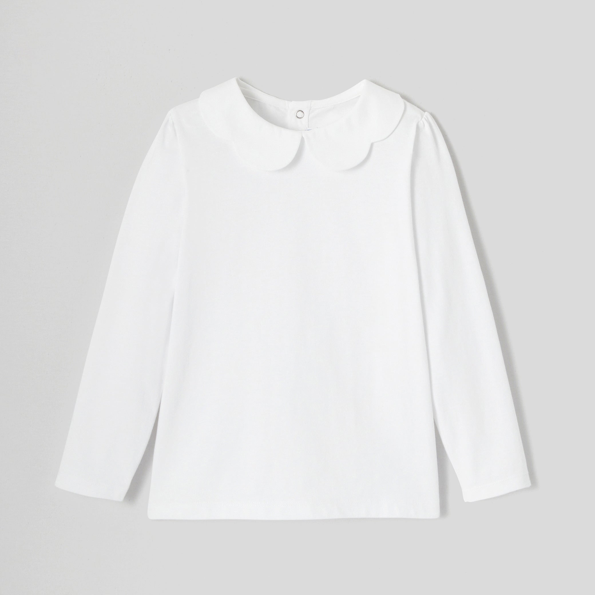 Girl T-shirt with scalloped collar