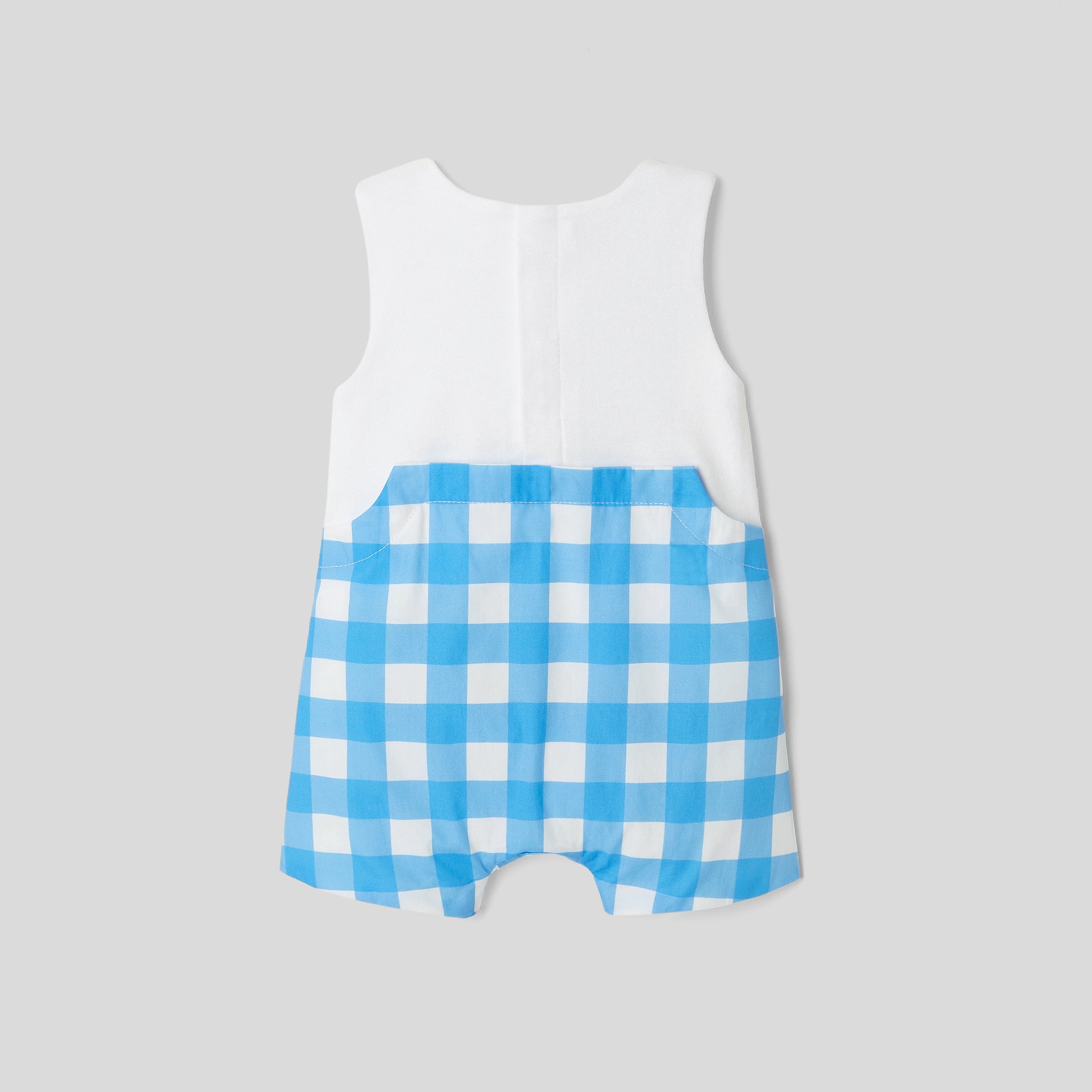 Baby boy bi-material combishort