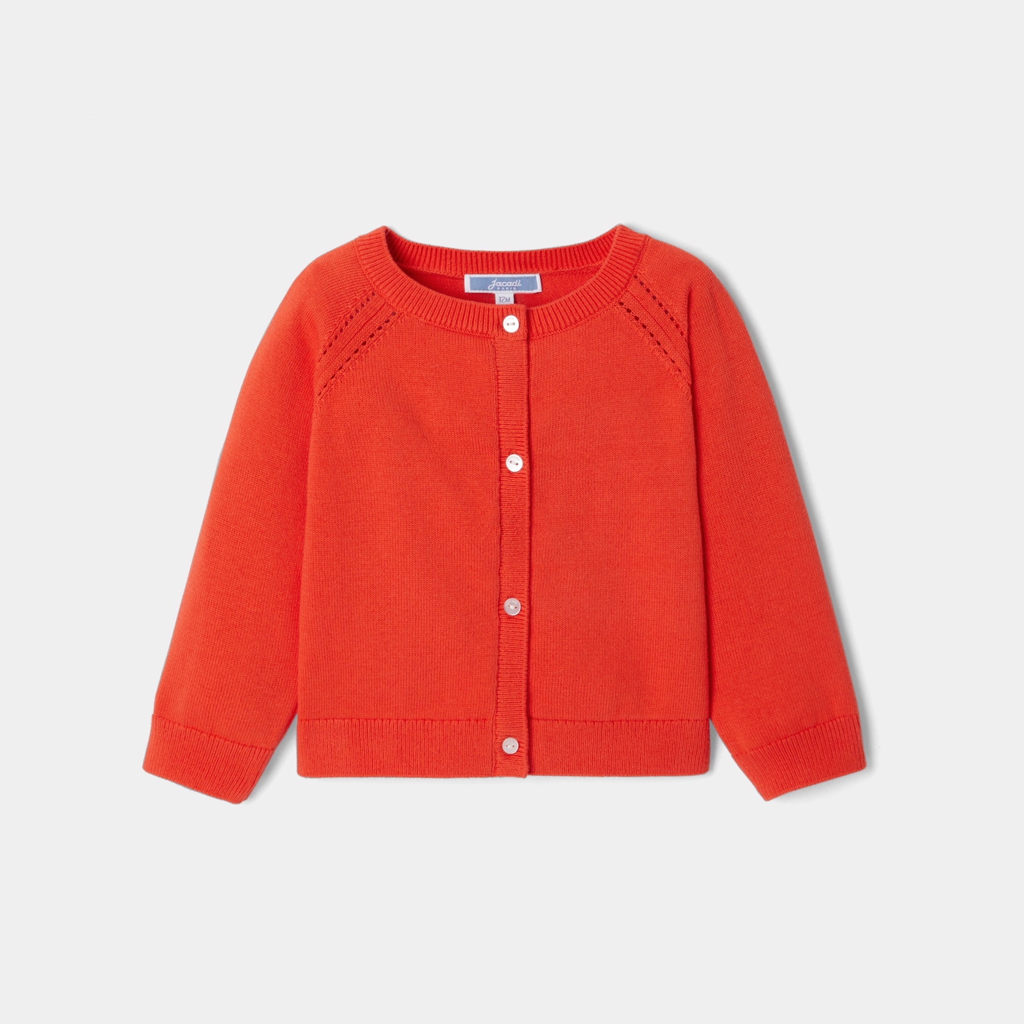 Toddler girl cardigan in garter stitch knit