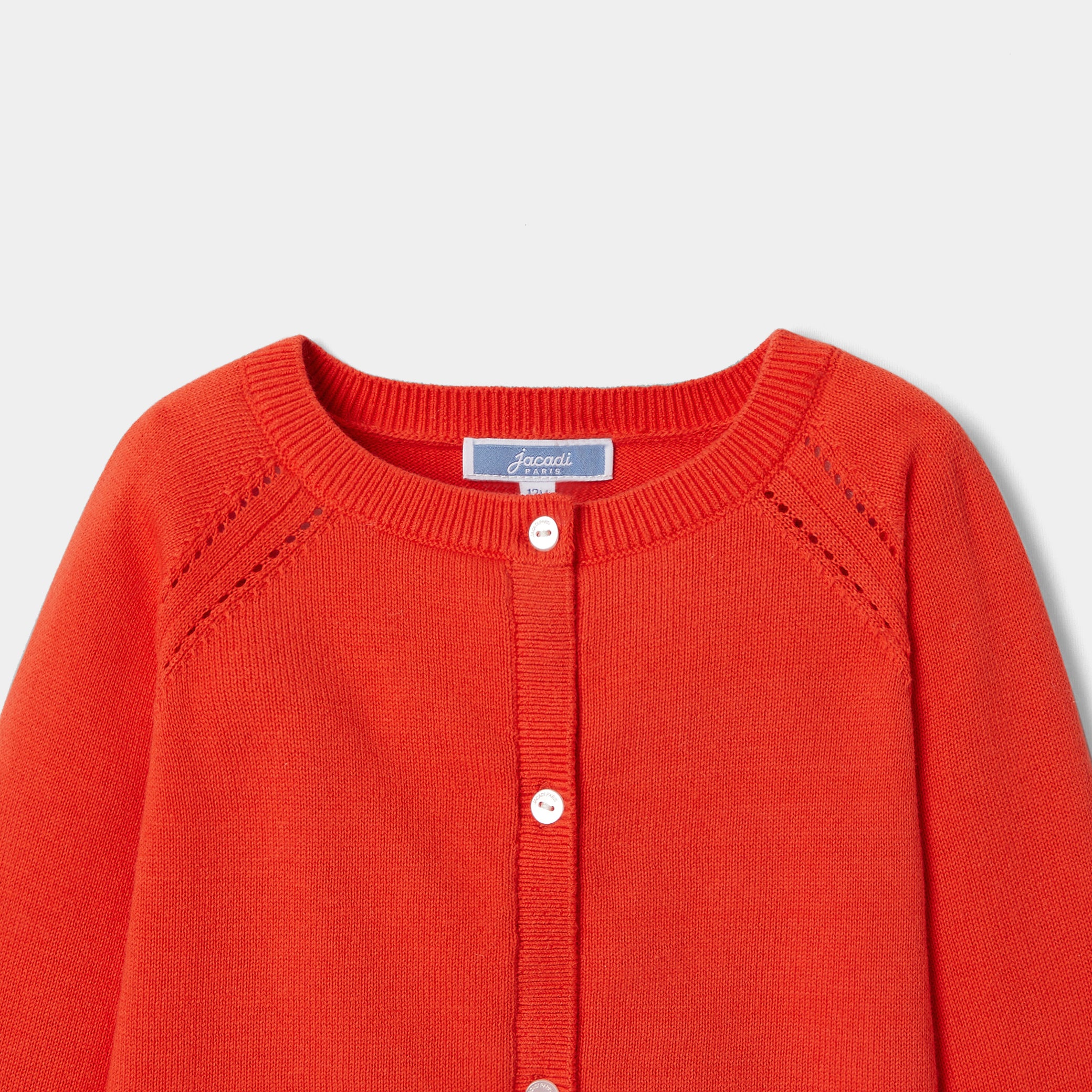 Toddler girl cardigan in garter stitch knit