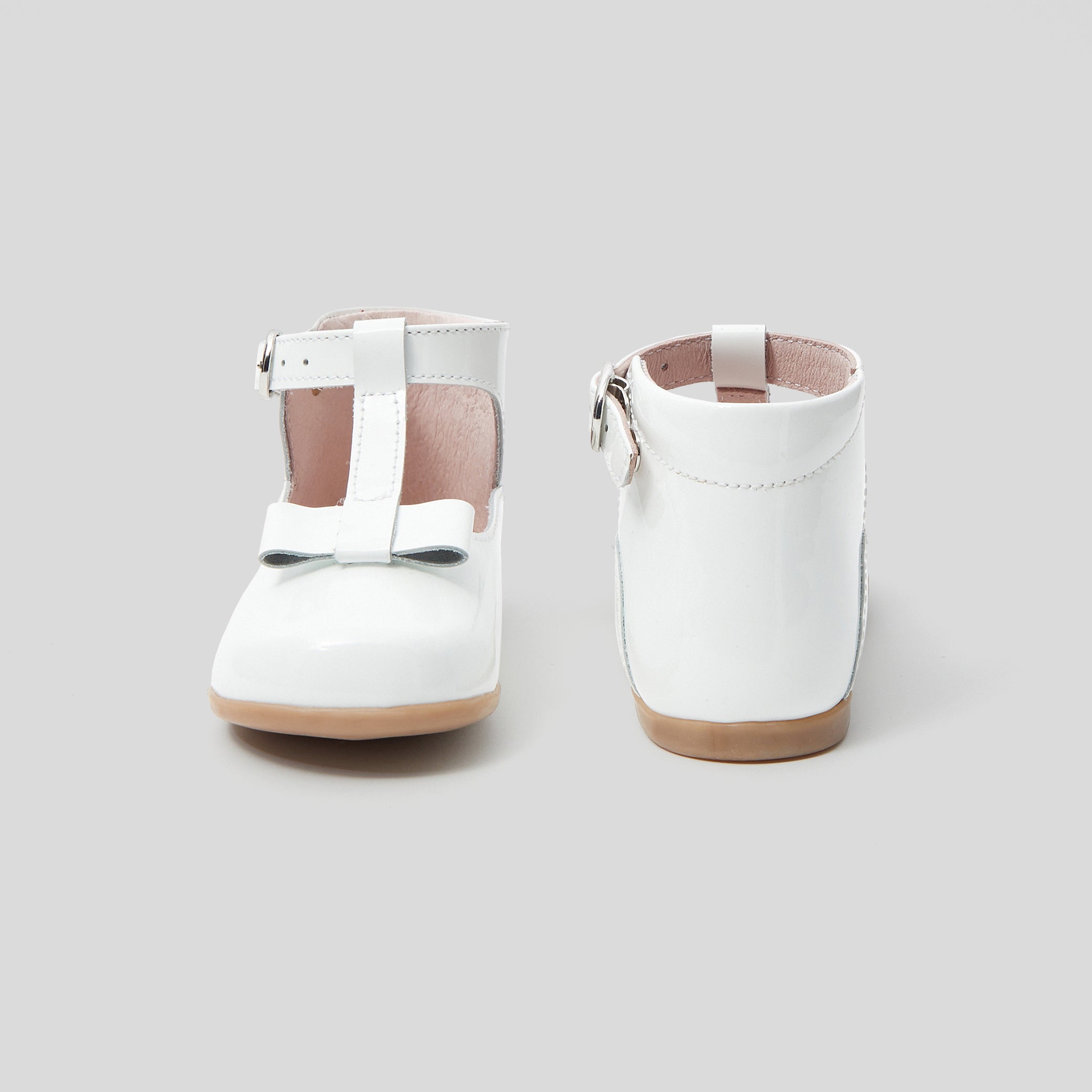 Baby girl smooth leather t-bar shoes