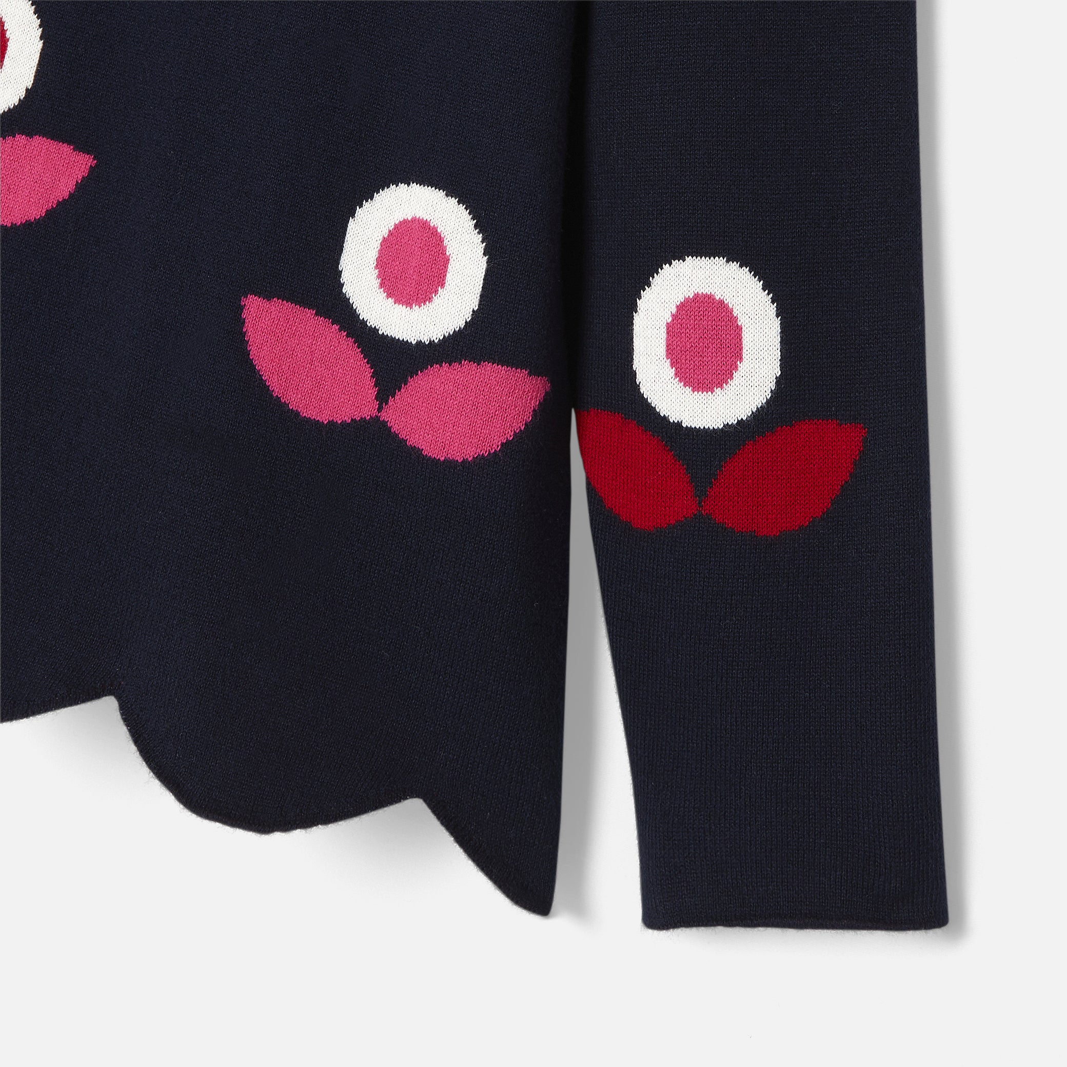 Girl jacquard sweater with flowers