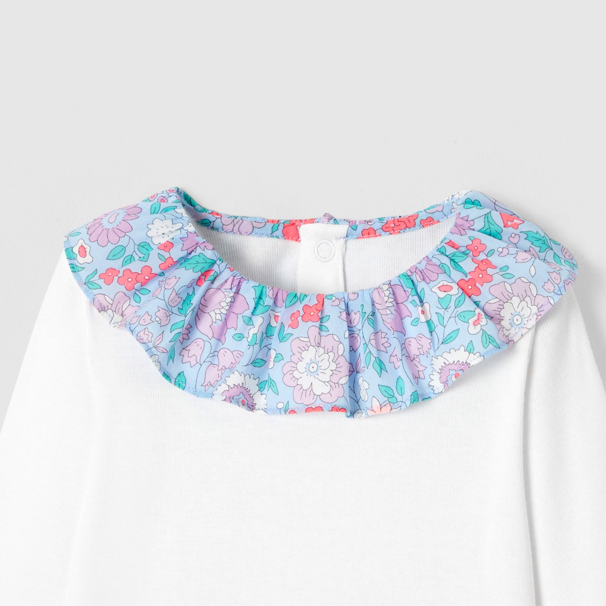 Toddler girl bodysuit with Liberty collar