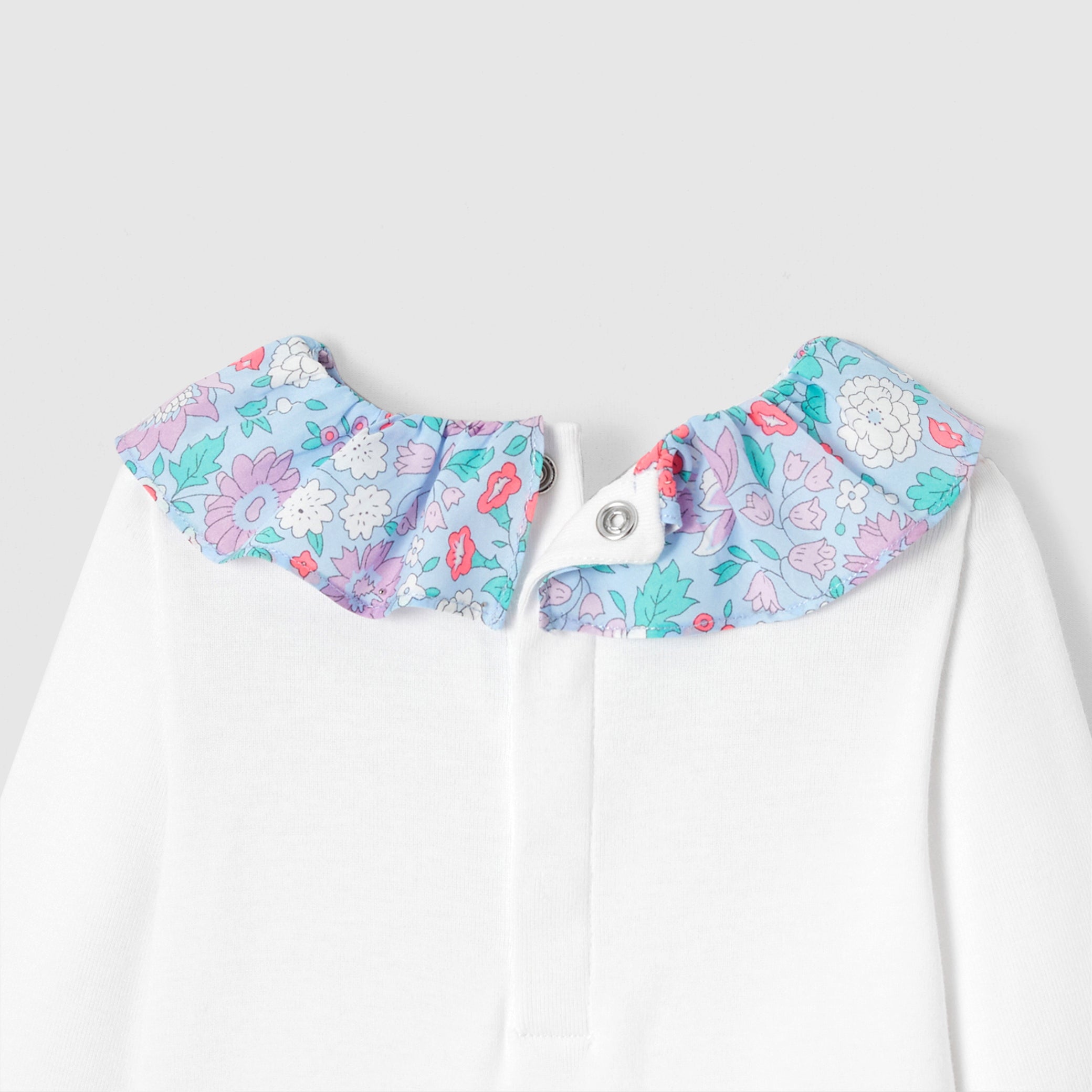 Toddler girl bodysuit with Liberty collar