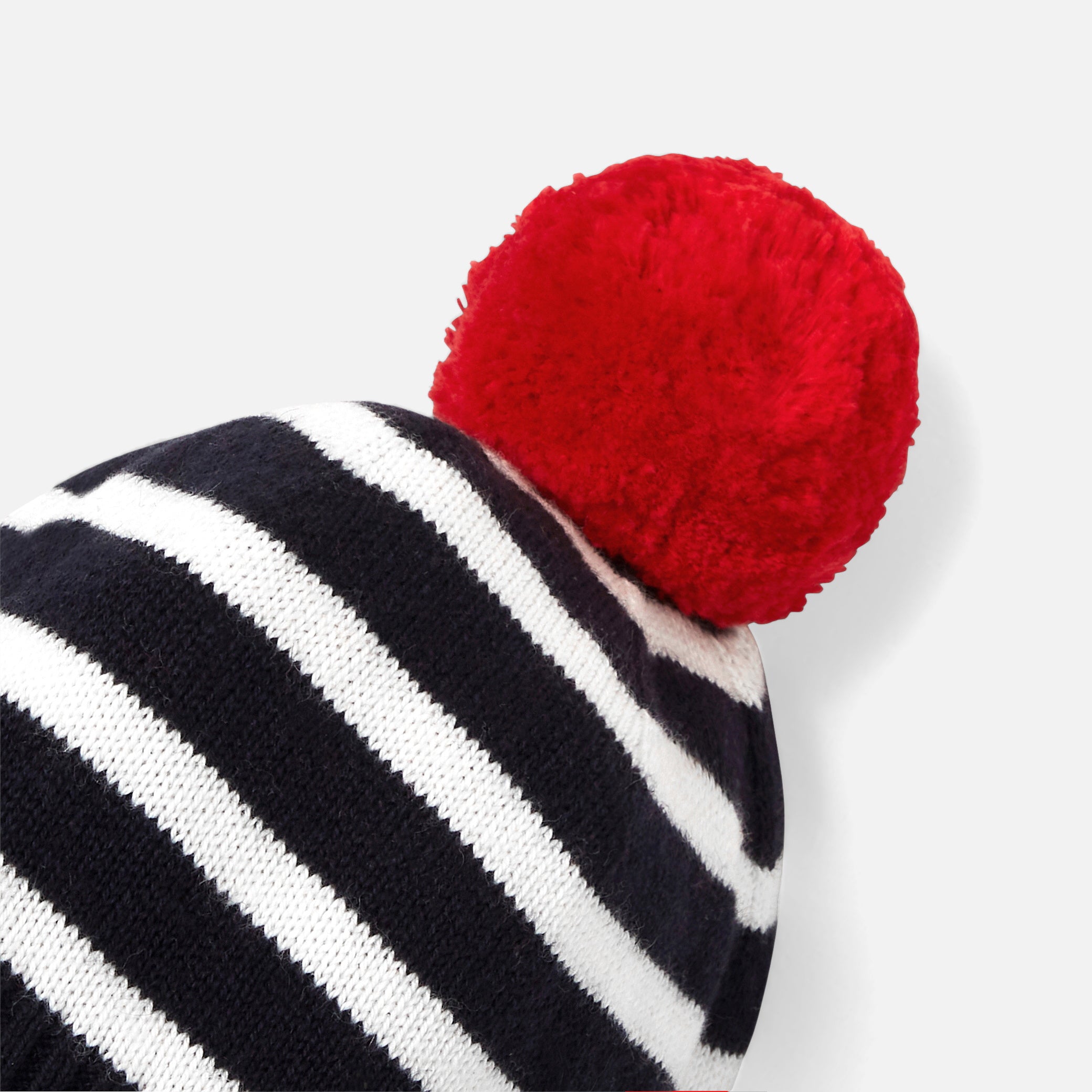 Toddler boy pompom knit hat