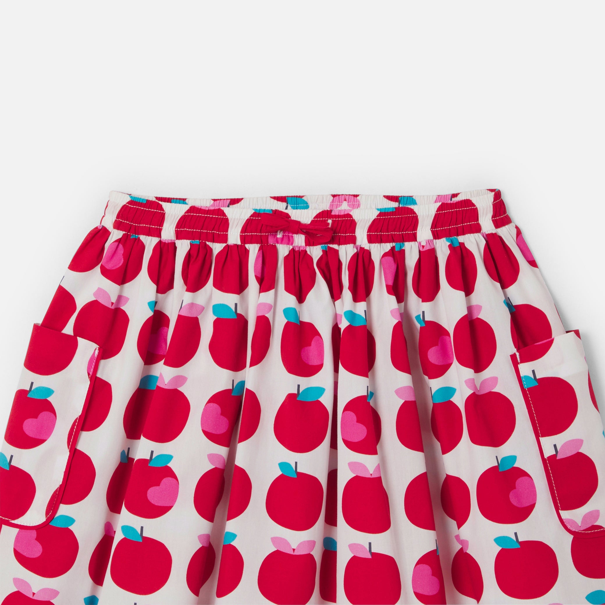 Girl apple print skirt