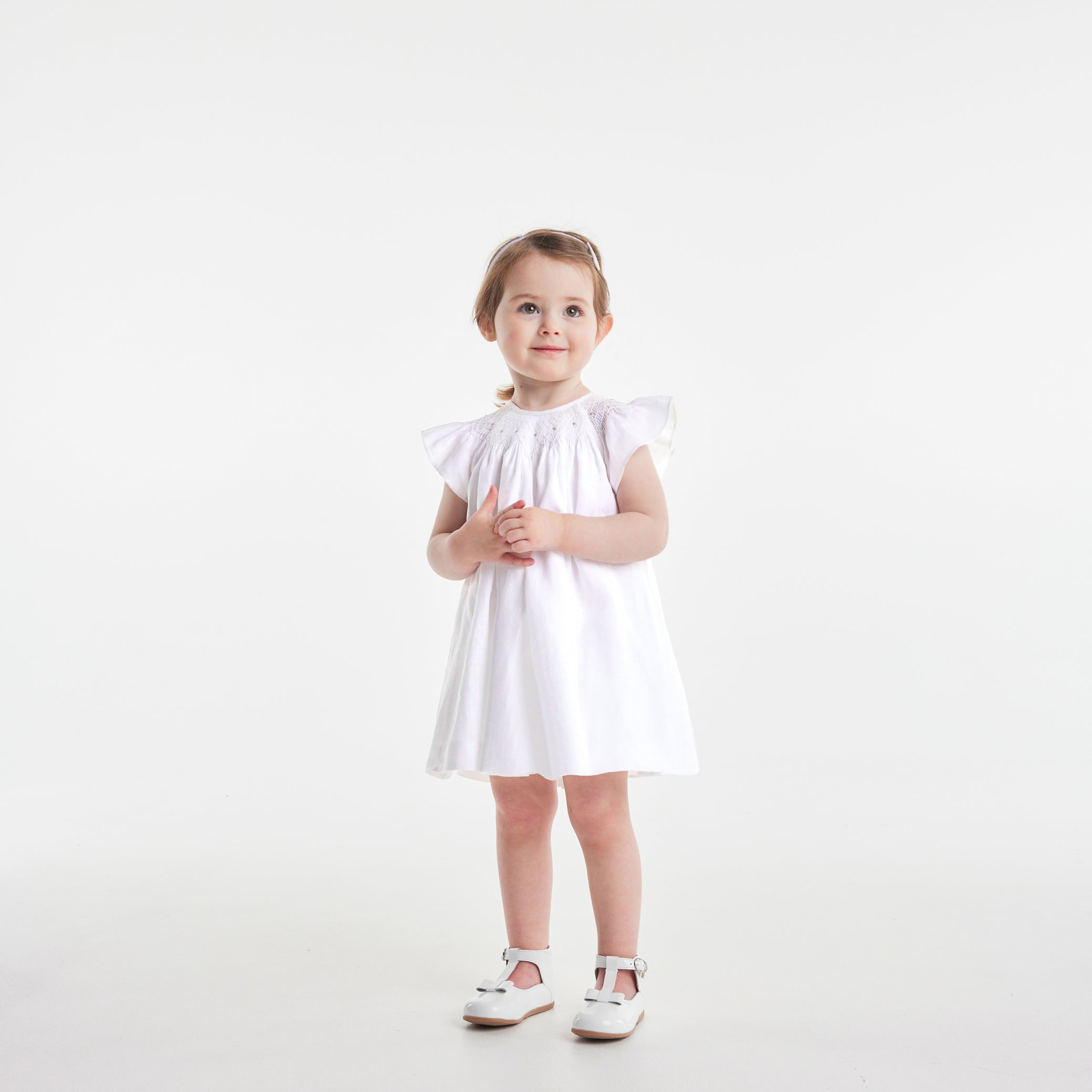 Toddler girl linen ceremony dress