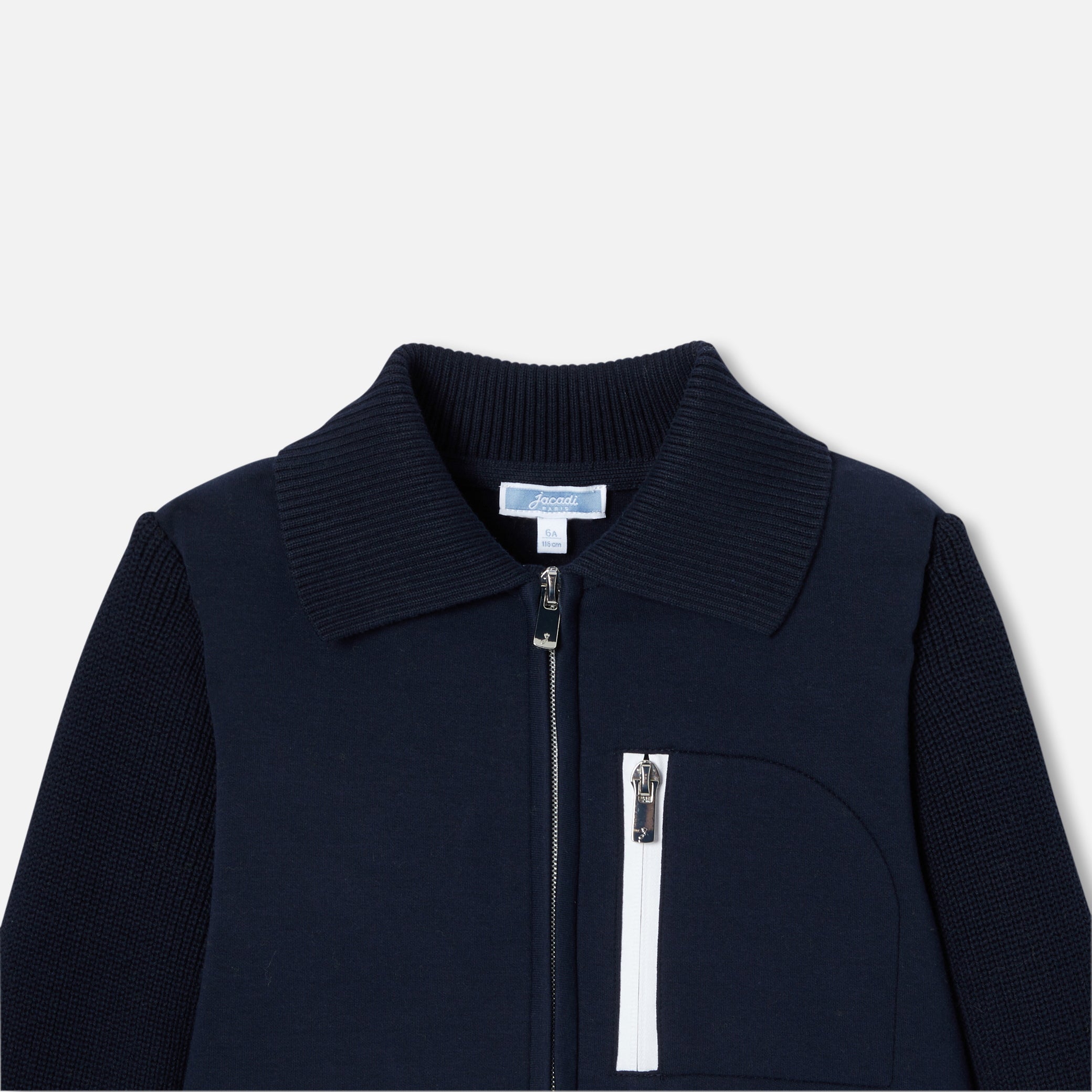 Boy bi-material cardigan