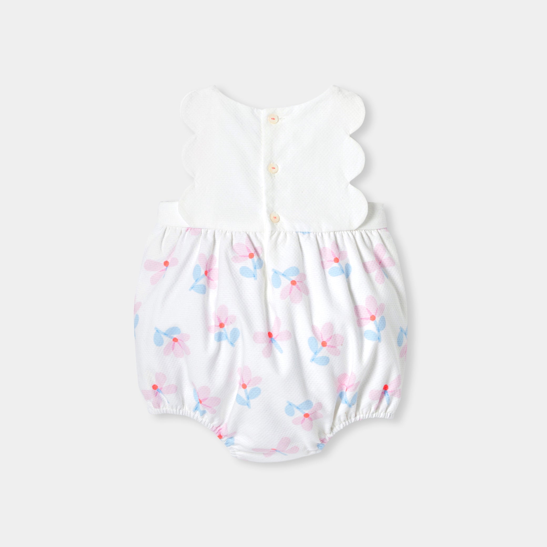 Baby girl romper in cotton pique