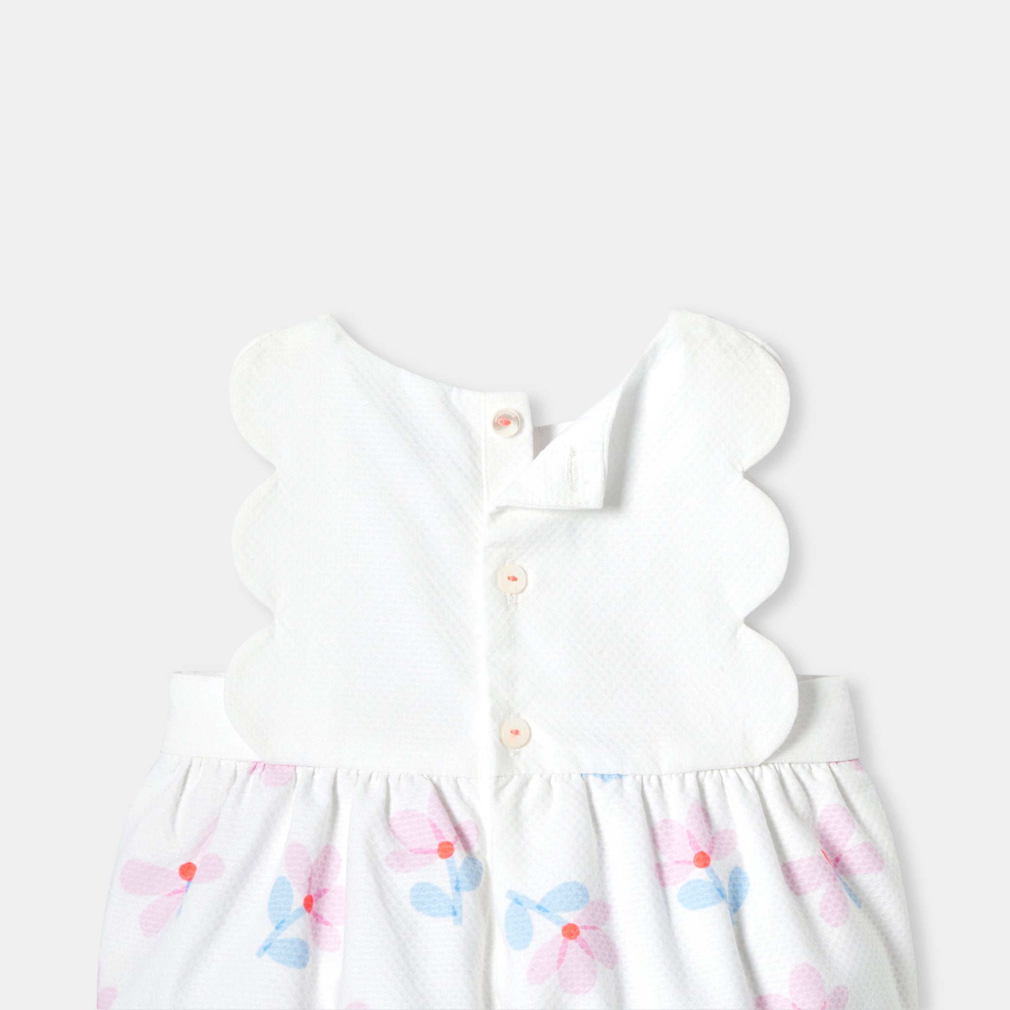 Baby girl romper in cotton pique