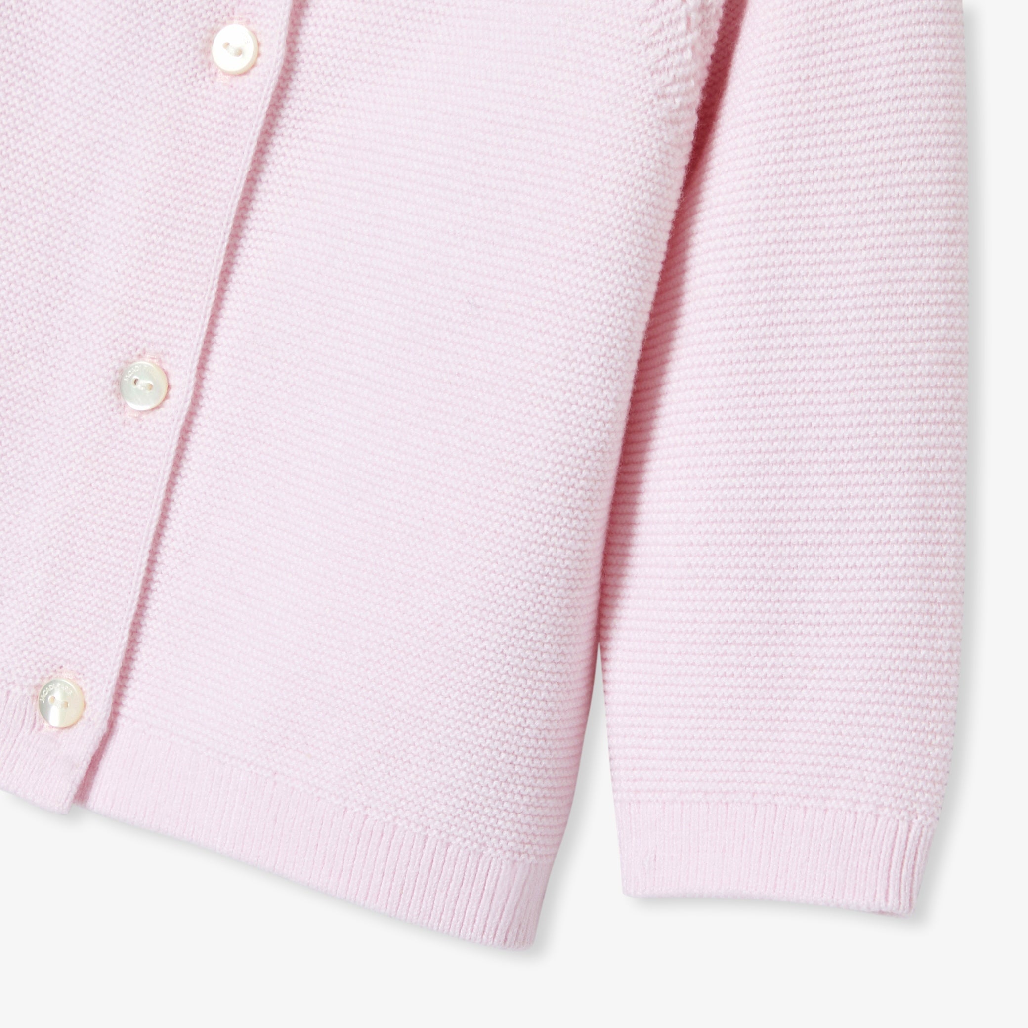 Baby girl cardigan in garter stitch