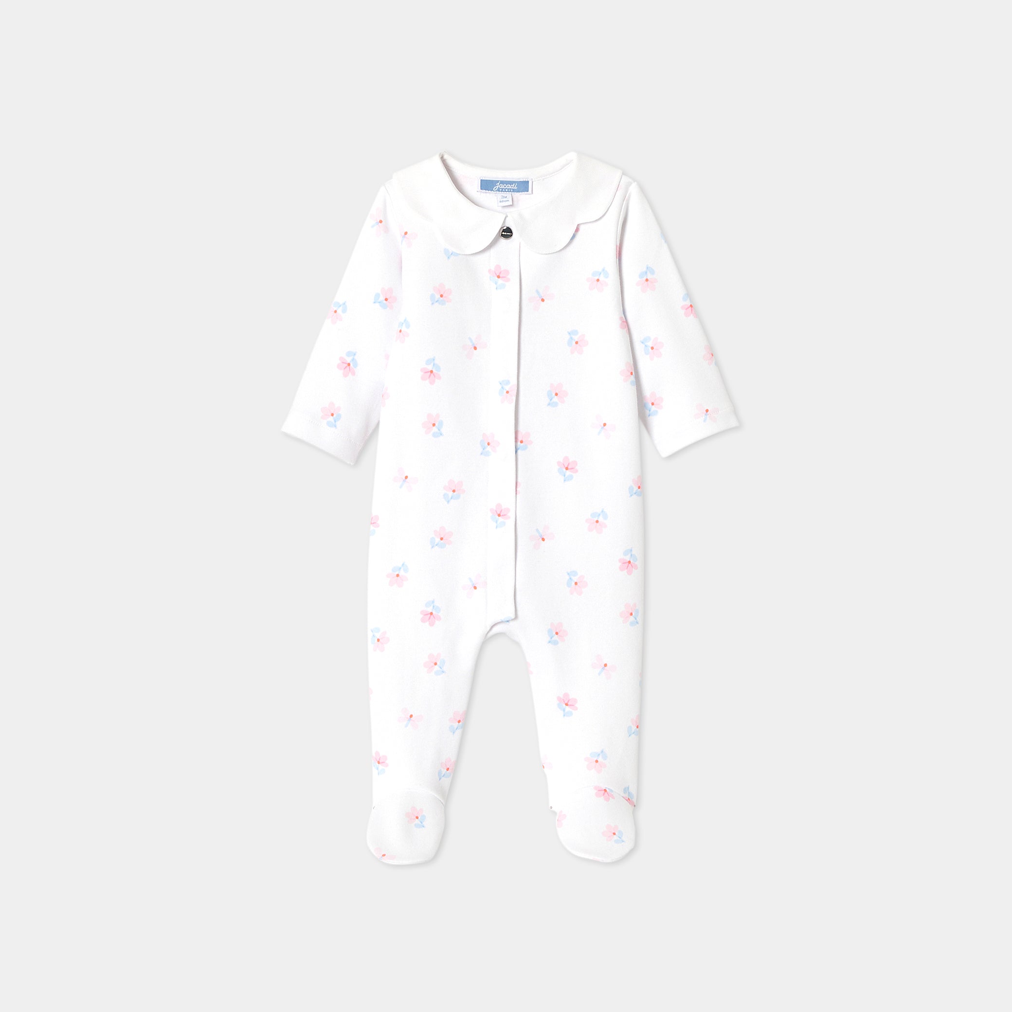 Baby girl sleepsuit in interlock