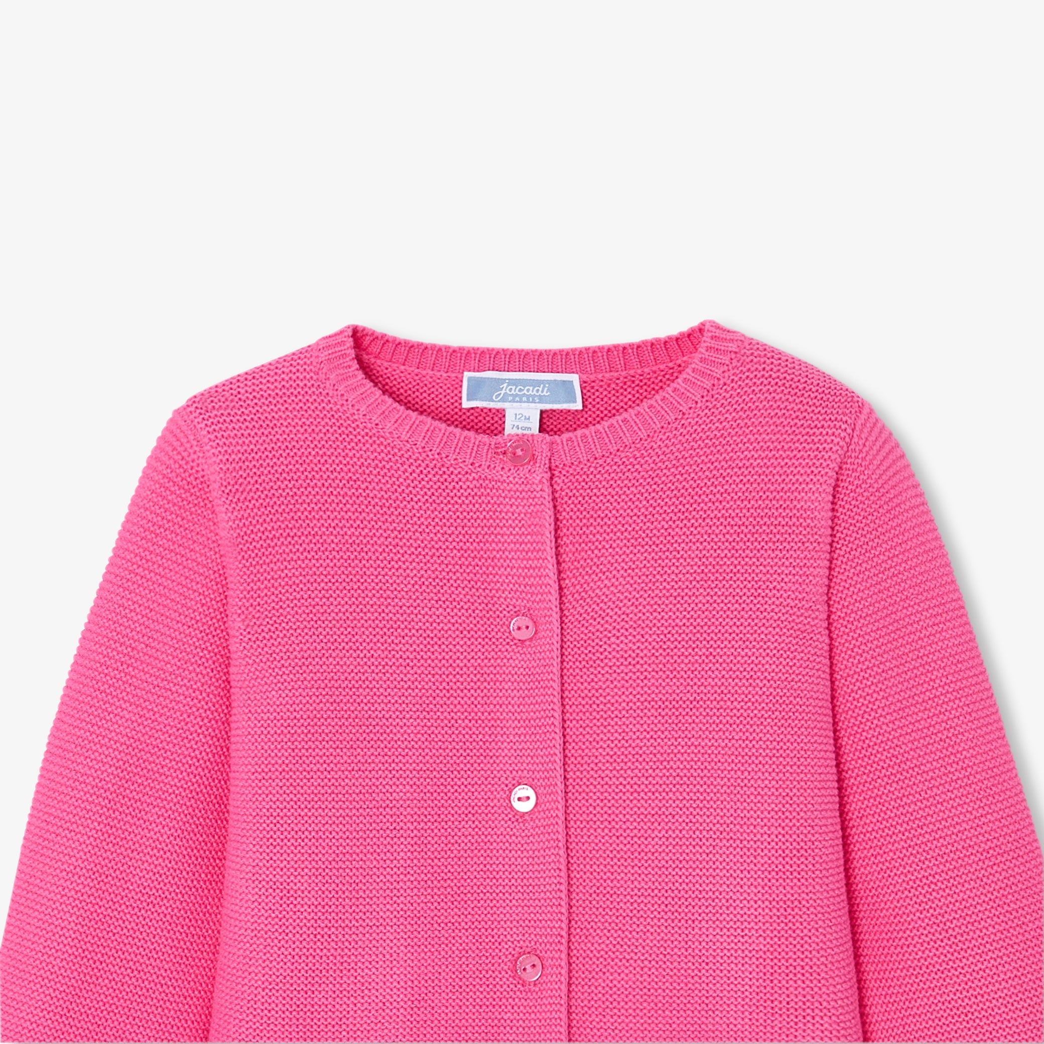 Toddler girl cardigan in garter stitch