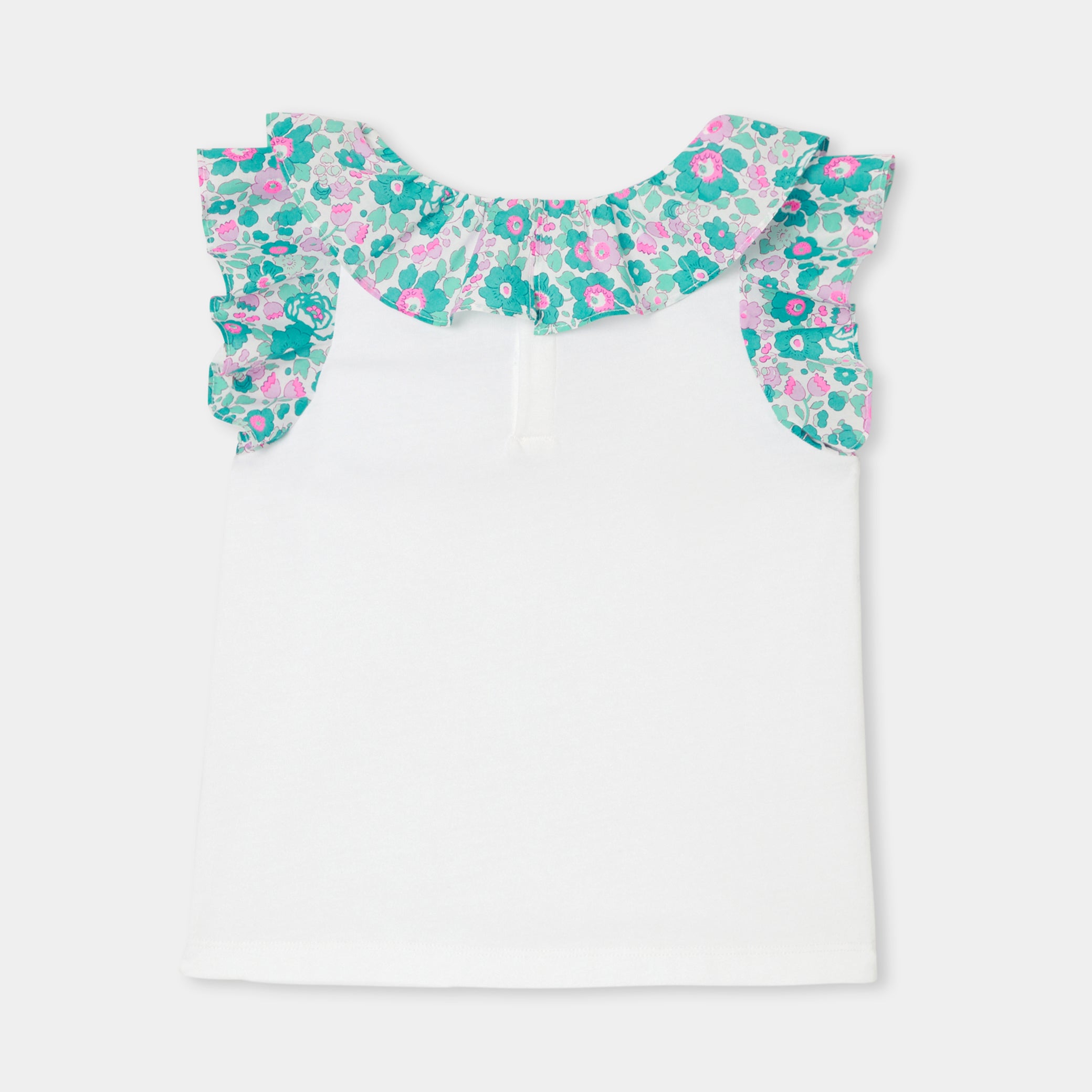 Girl'T-shirt with Liberty fabric sleeves