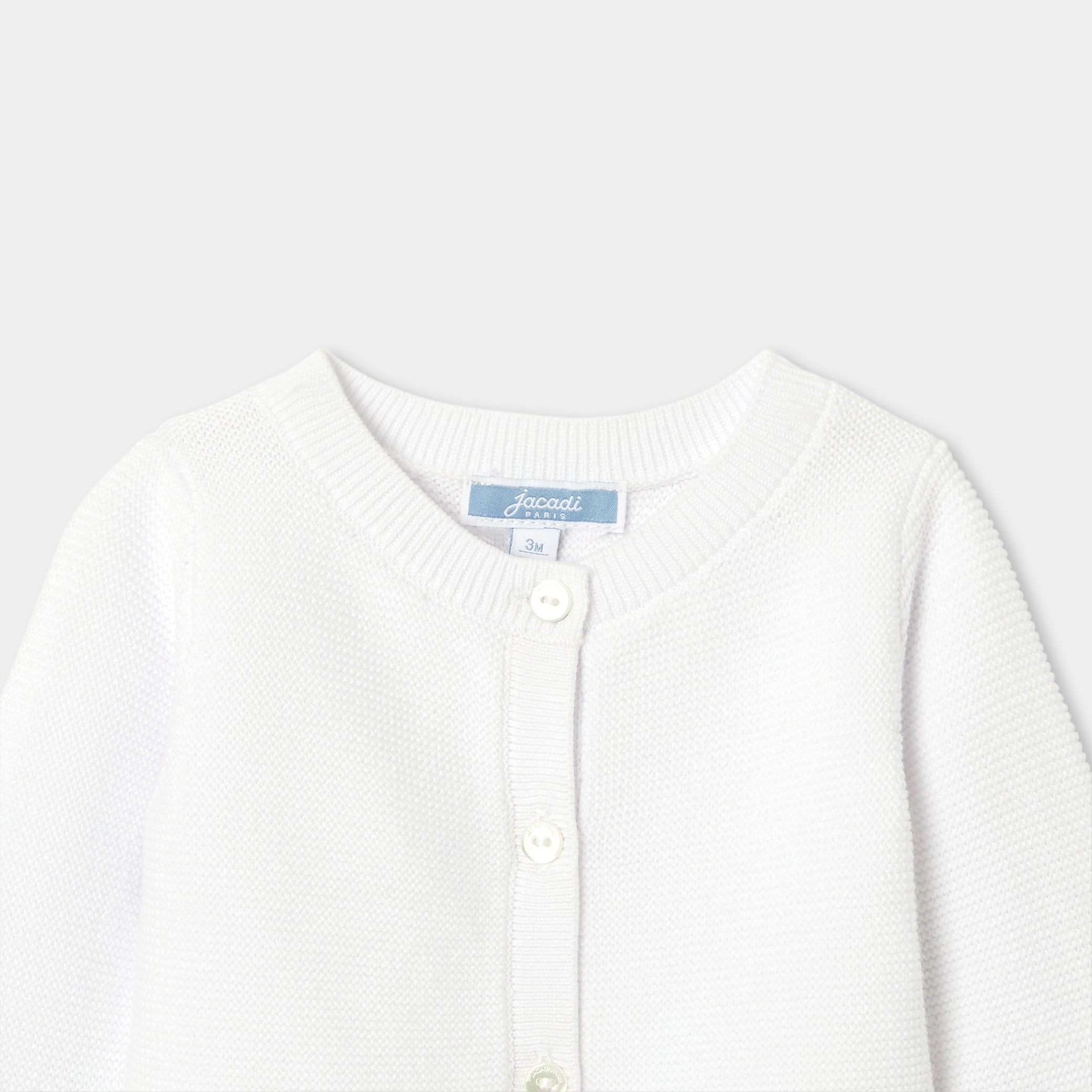 Baby girl cardigan in garter stitch