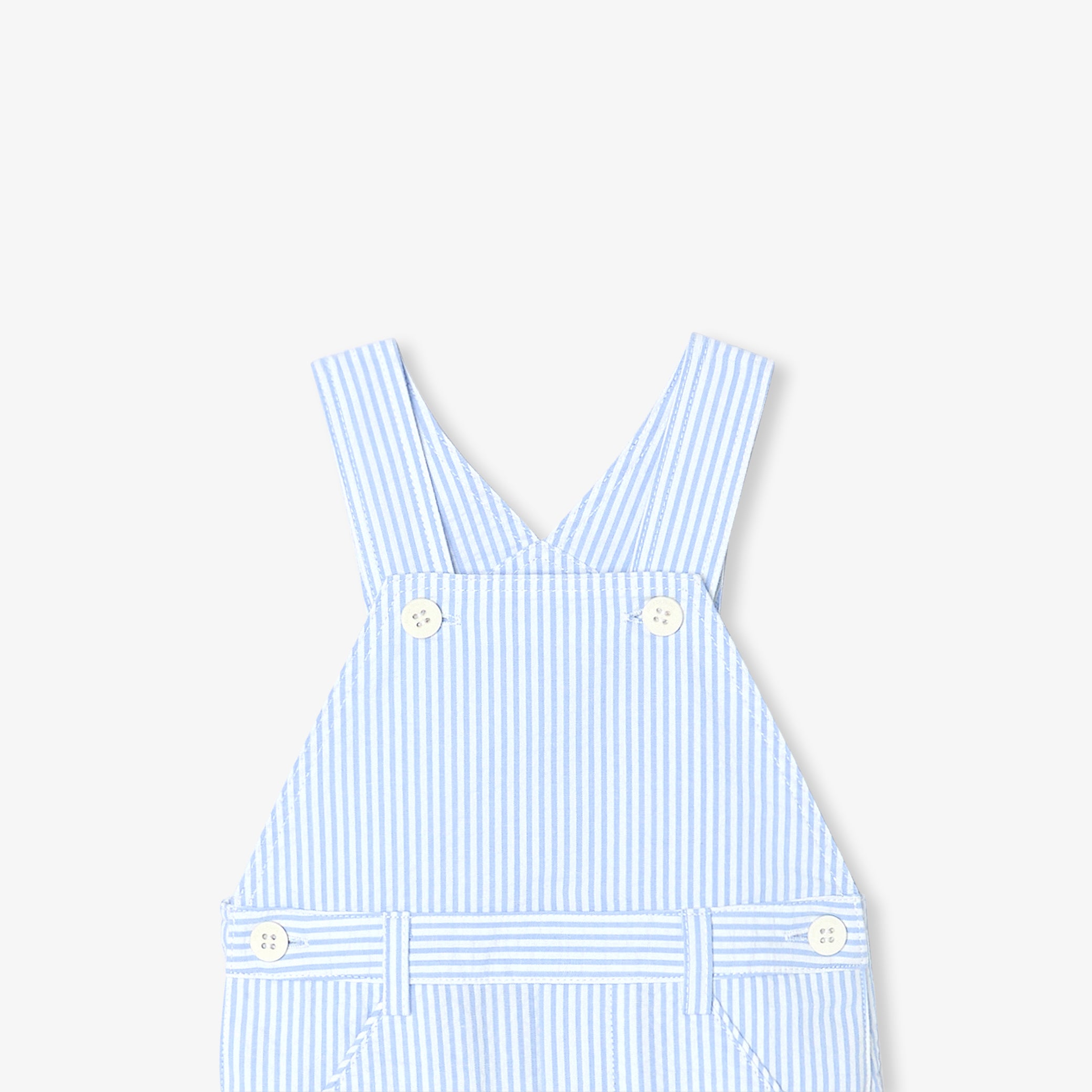 Toddler boy short romper in seersucker