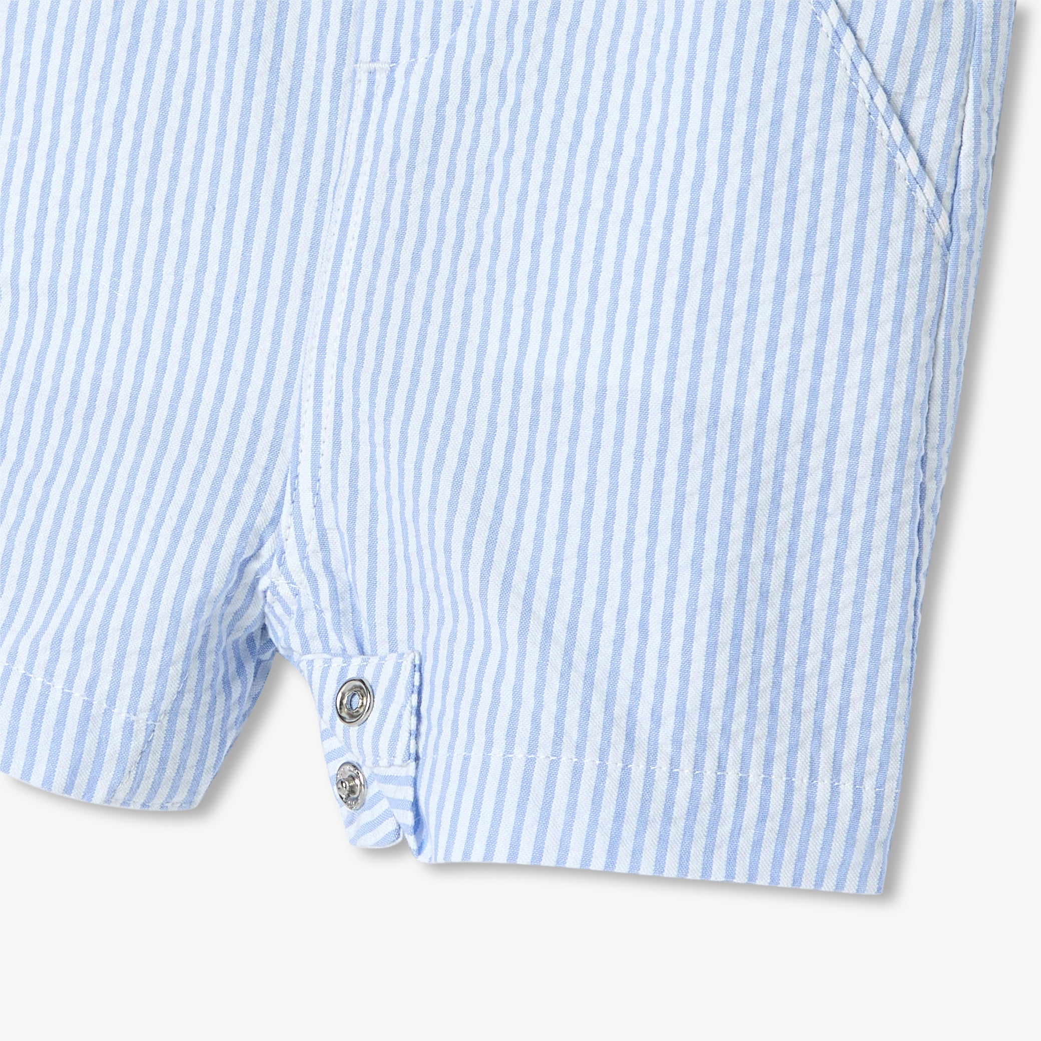 Toddler boy short romper in seersucker