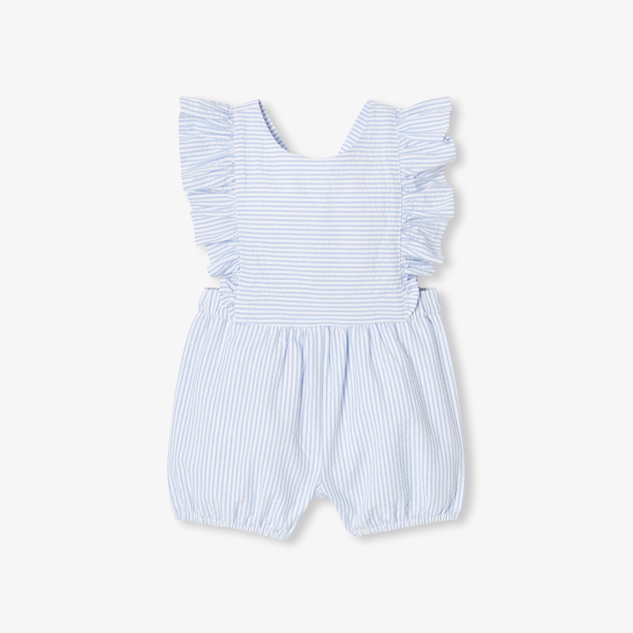 Baby girl seersucker romper