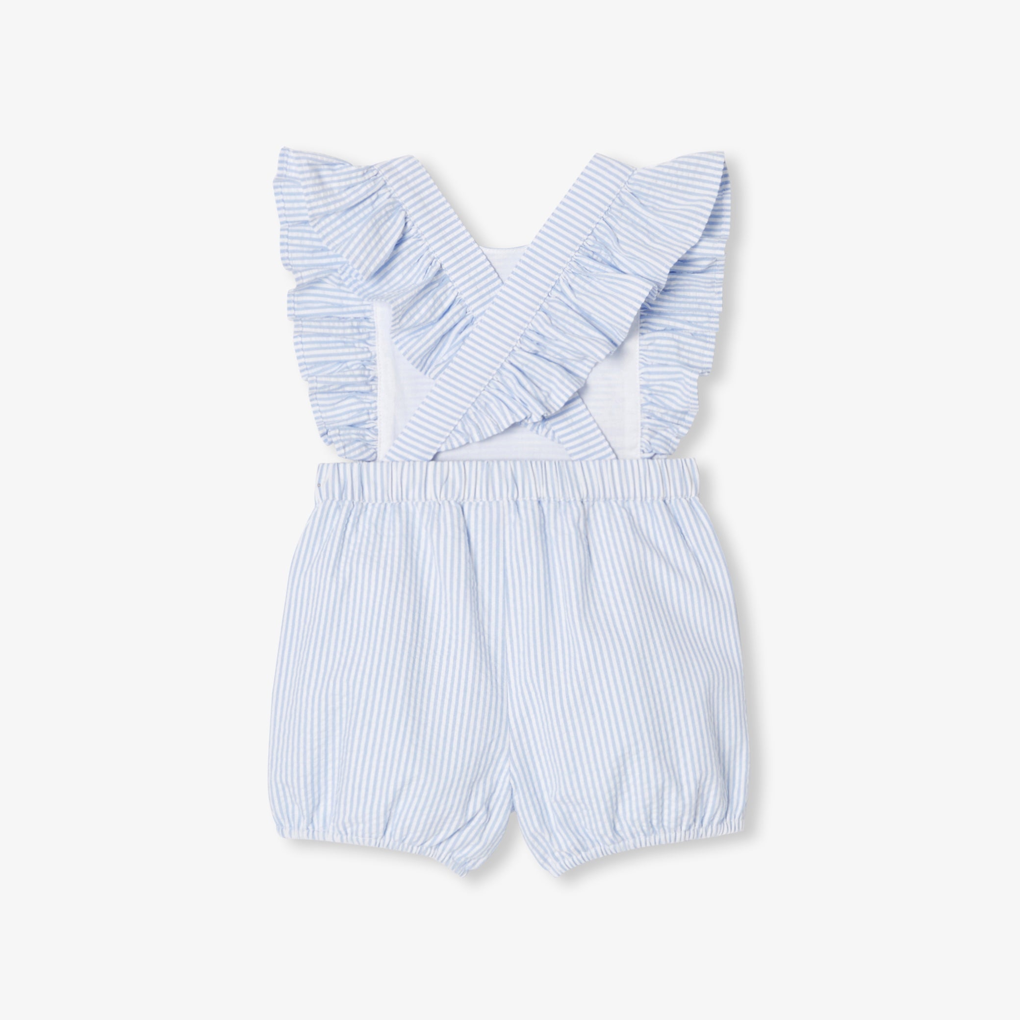 Baby girl seersucker romper