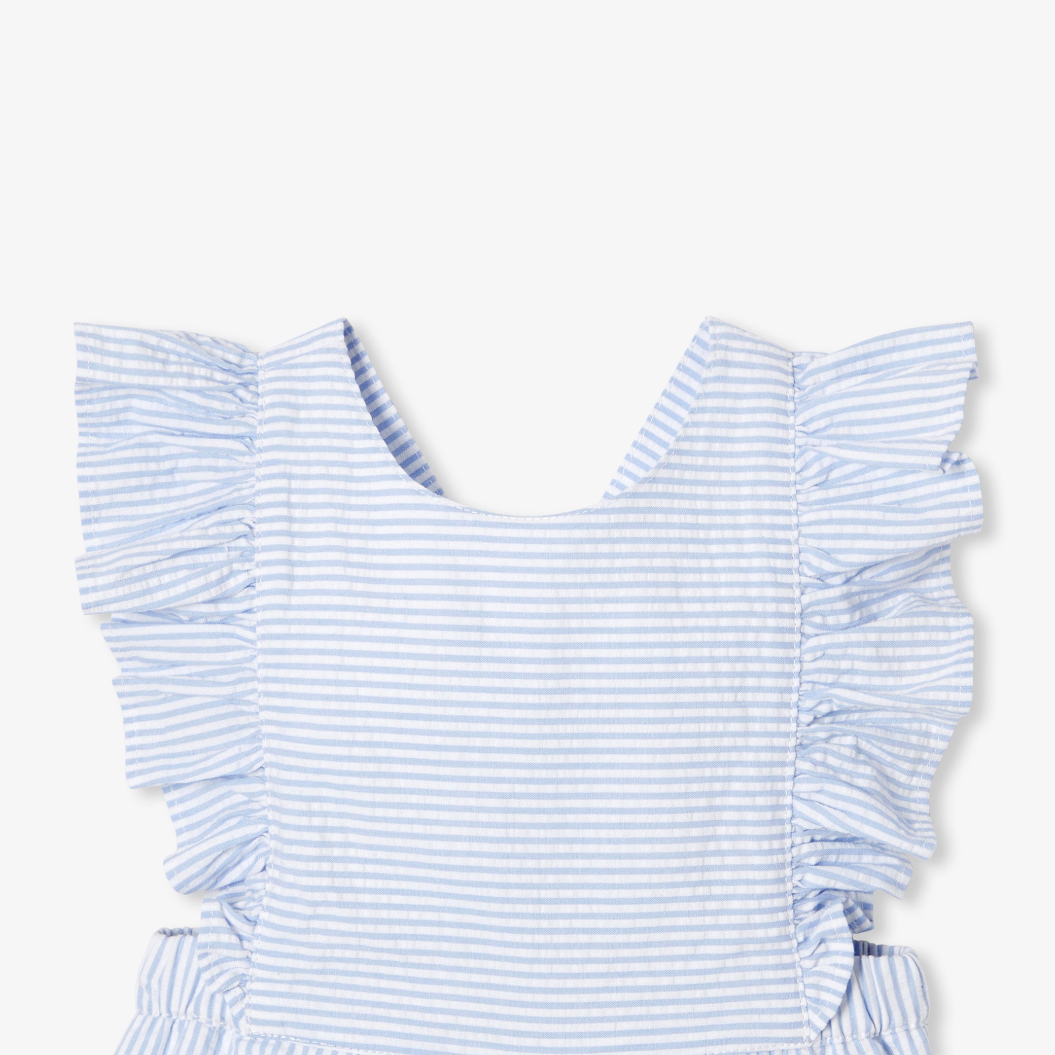 Baby girl seersucker romper