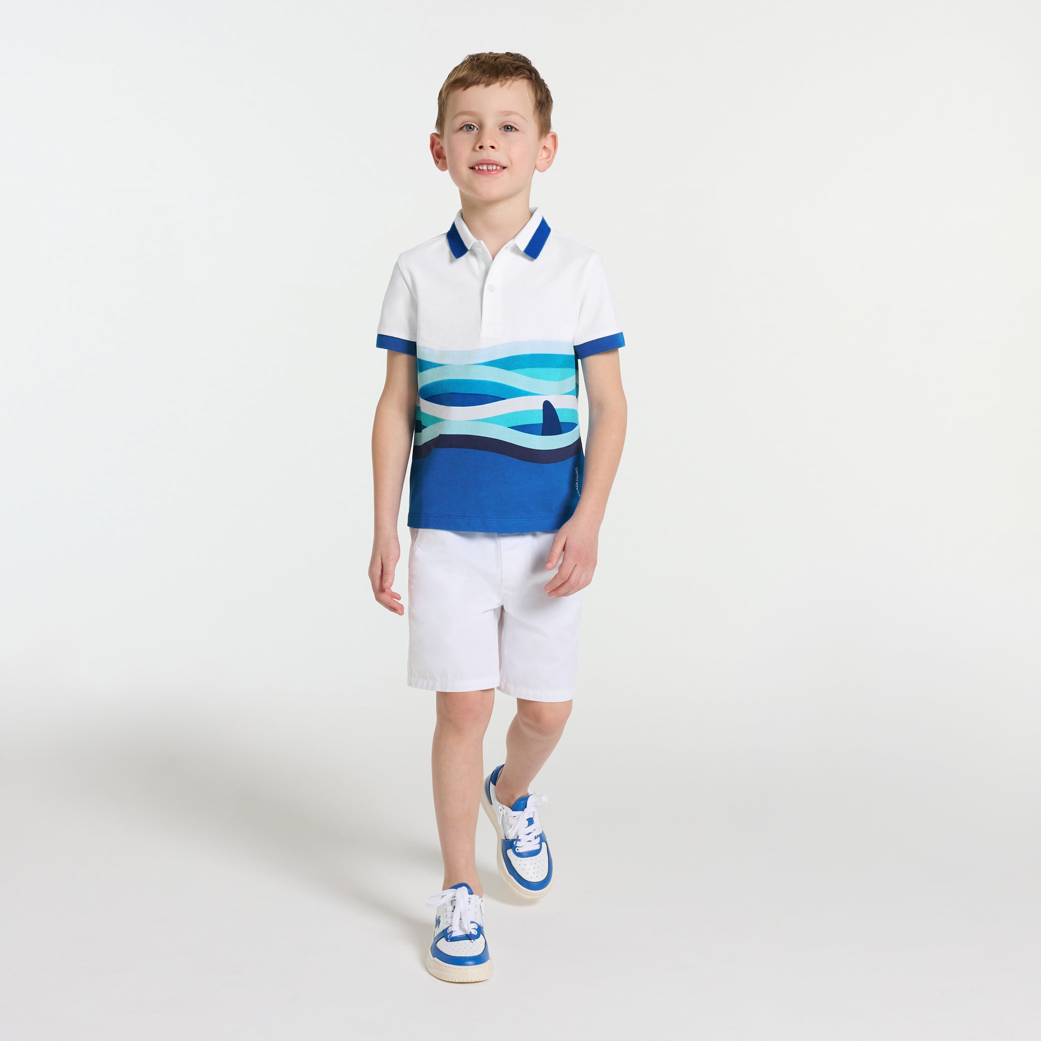 Boy's polo shirt in mini piquÃ©