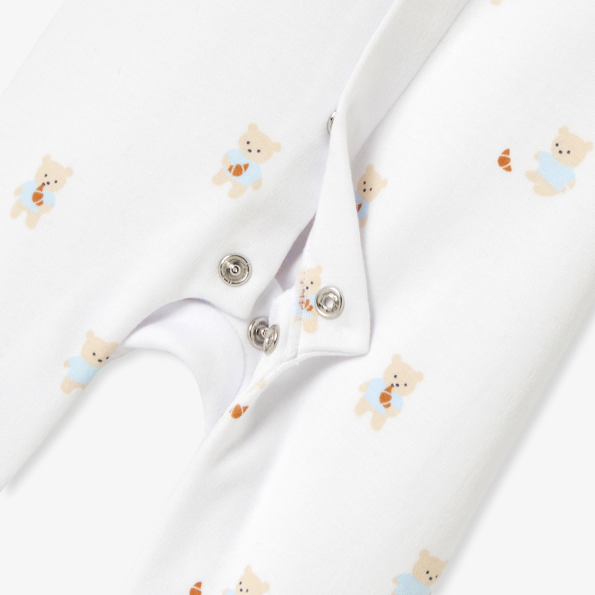 Baby  teddy bear and croissant pajamas