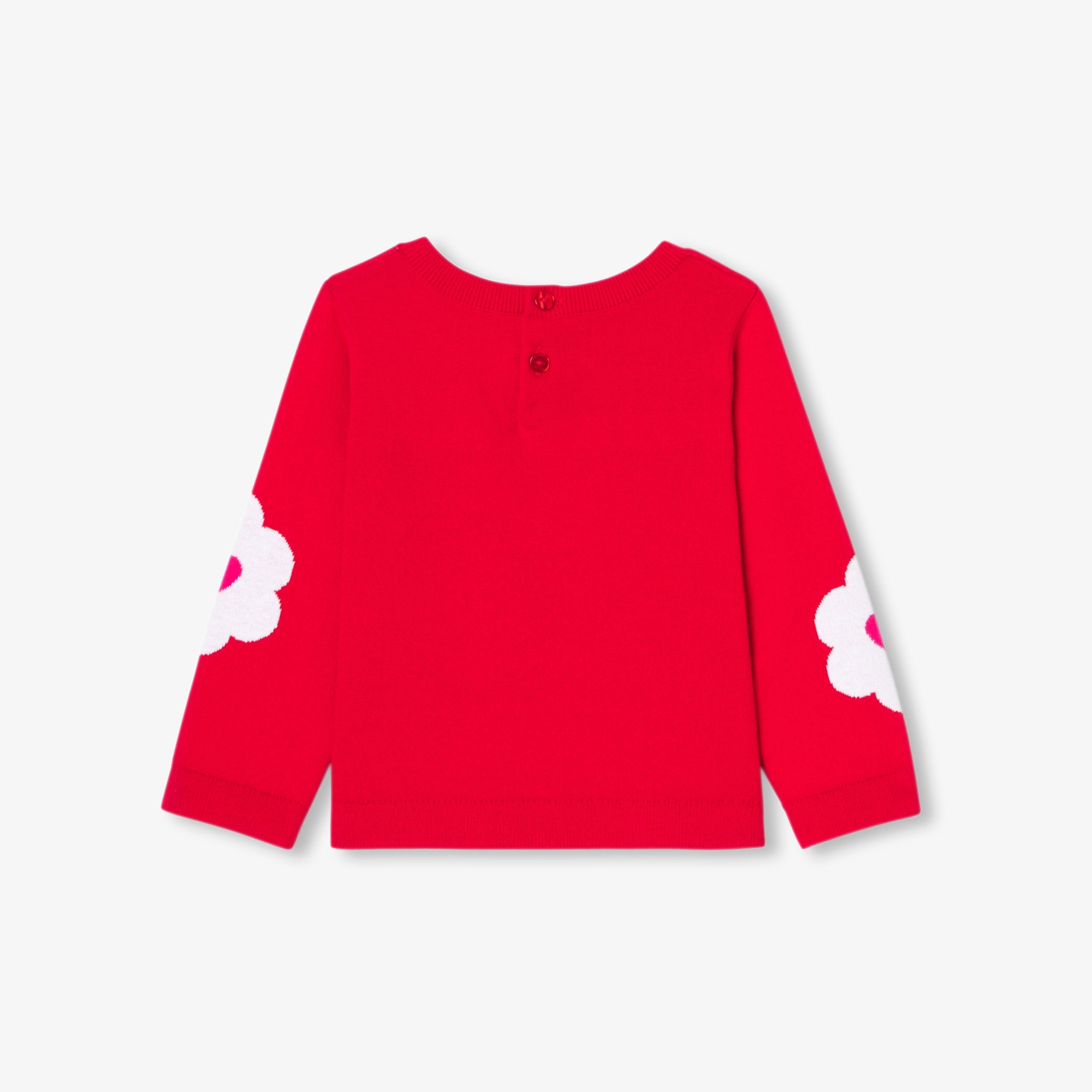 Baby girl cotton jacquard flower sweater